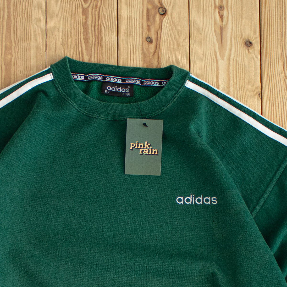 (L) Adidas Vintage Embroidered Sweatshirt Green