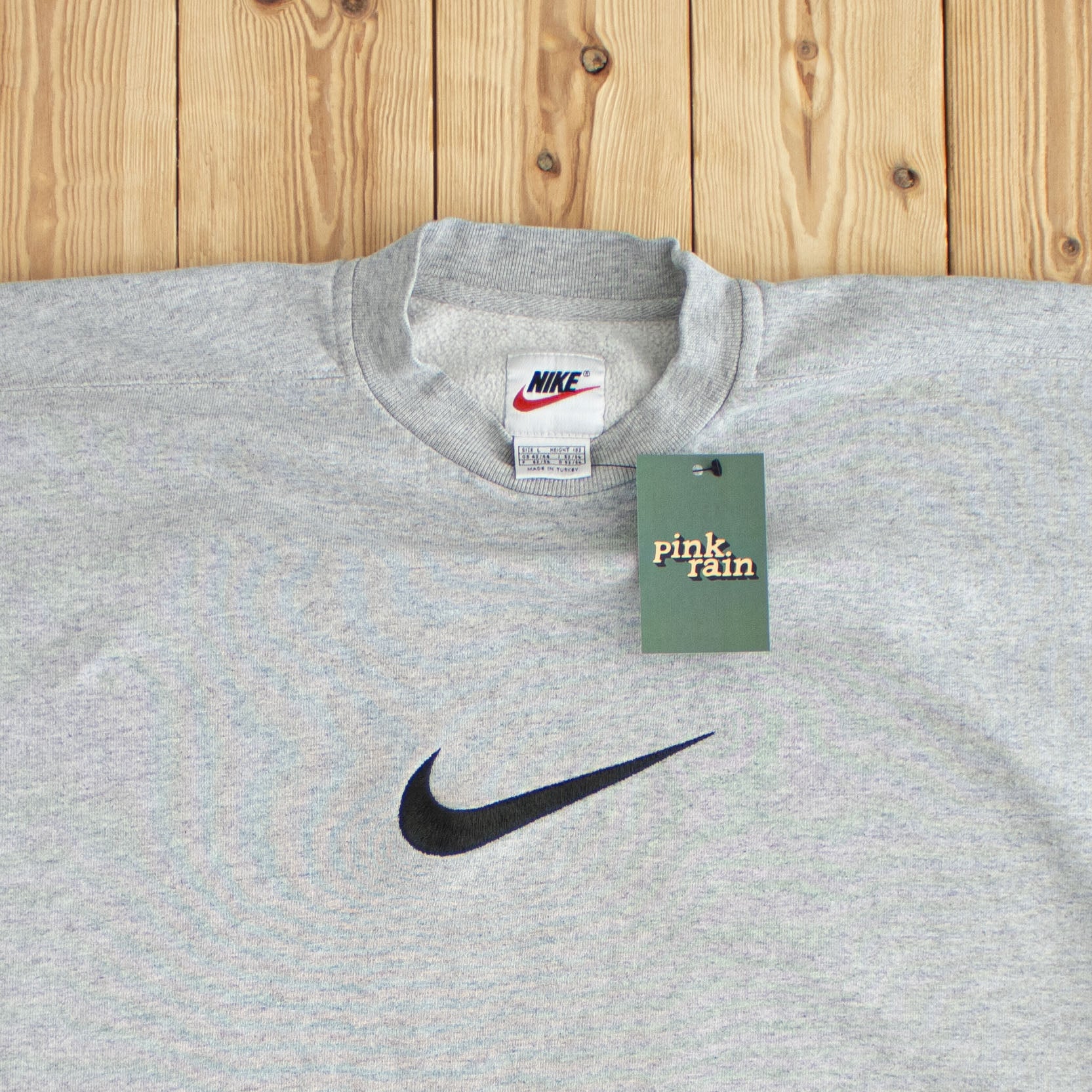 (L) Nike Swoosh Vintage Embroidered Sweatshirt Gray