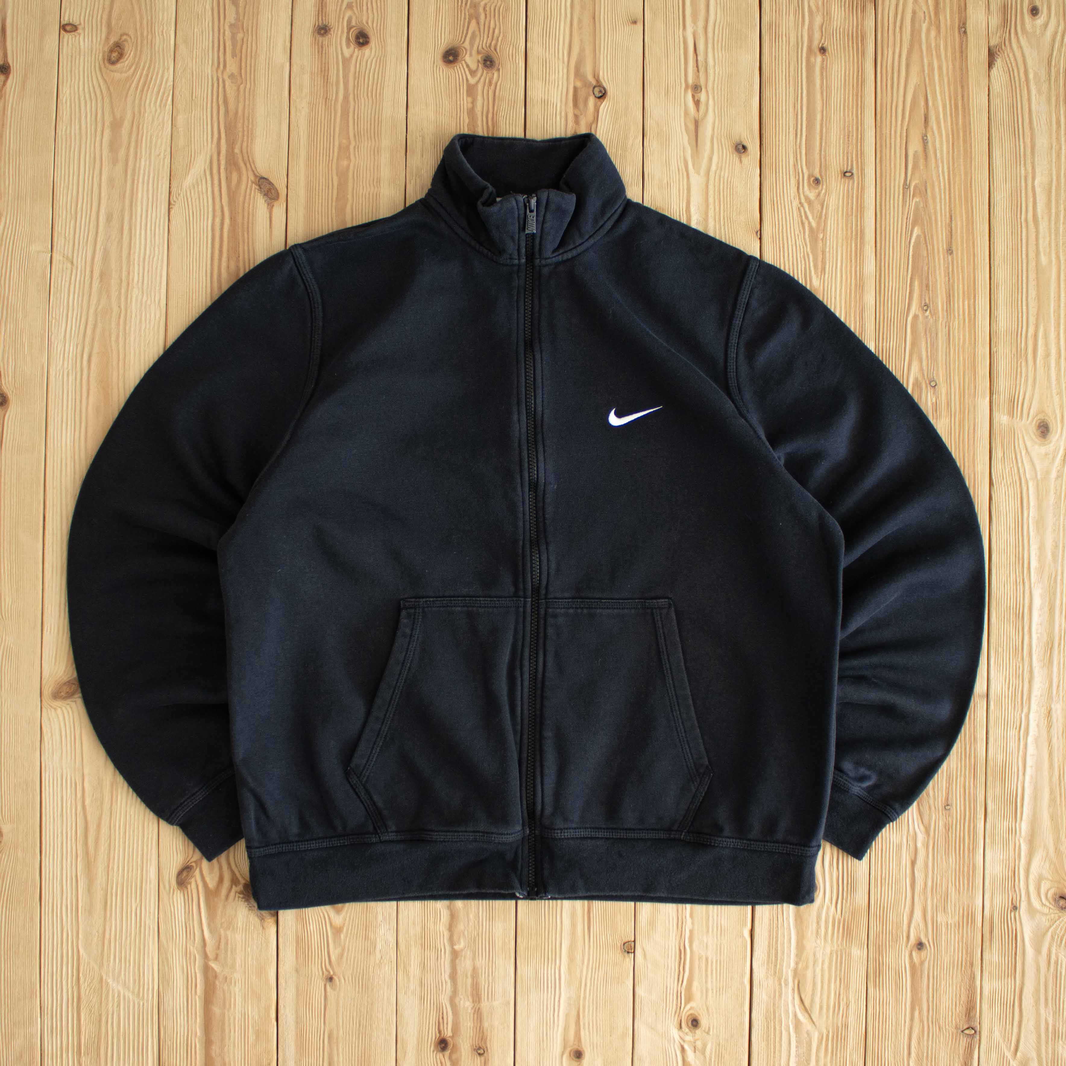 (L) Nike Vintage Embroidered Full-Zip Sweatshirt Black