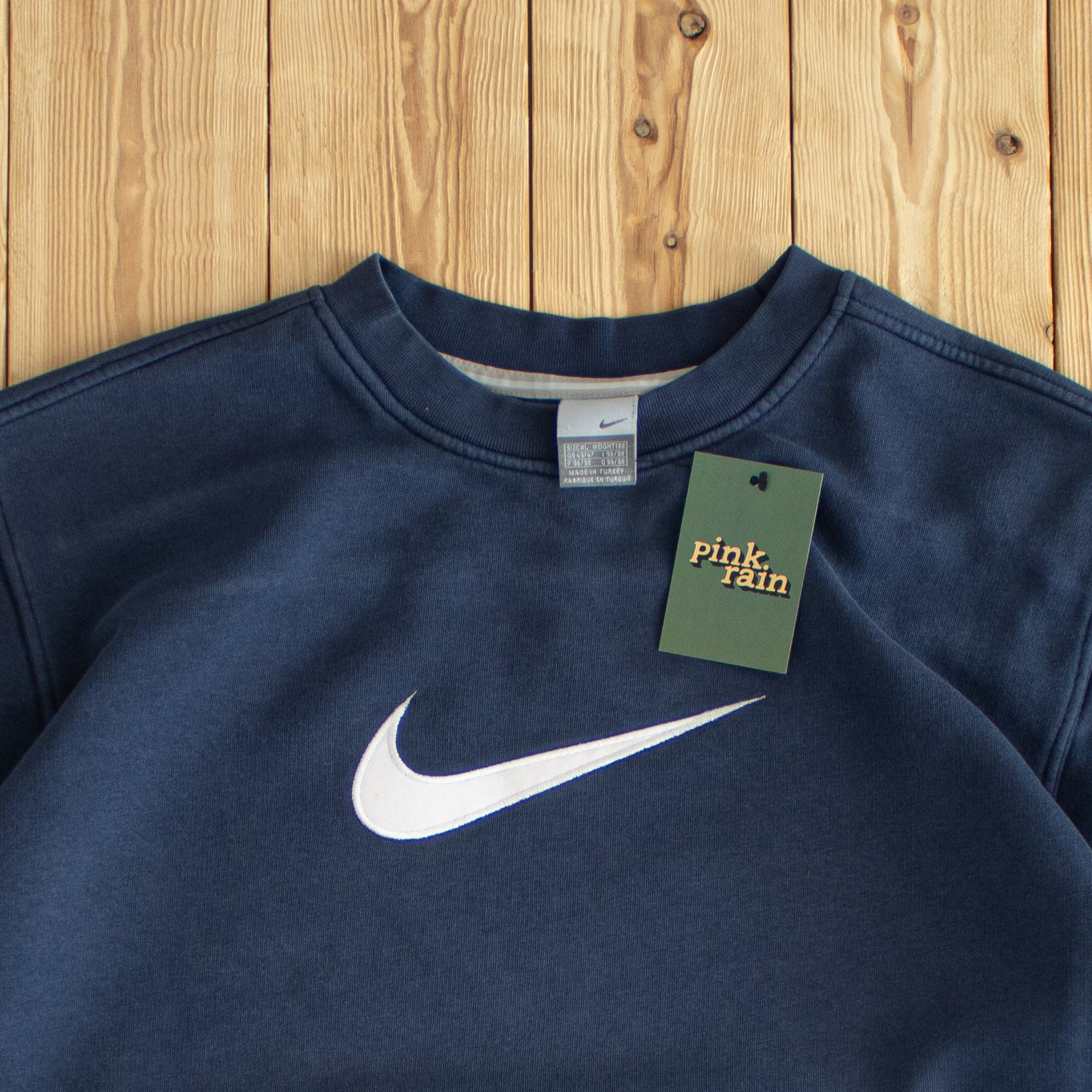 (XL) Nike Swoosh Vintage Embroidered Sweatshirt Blue