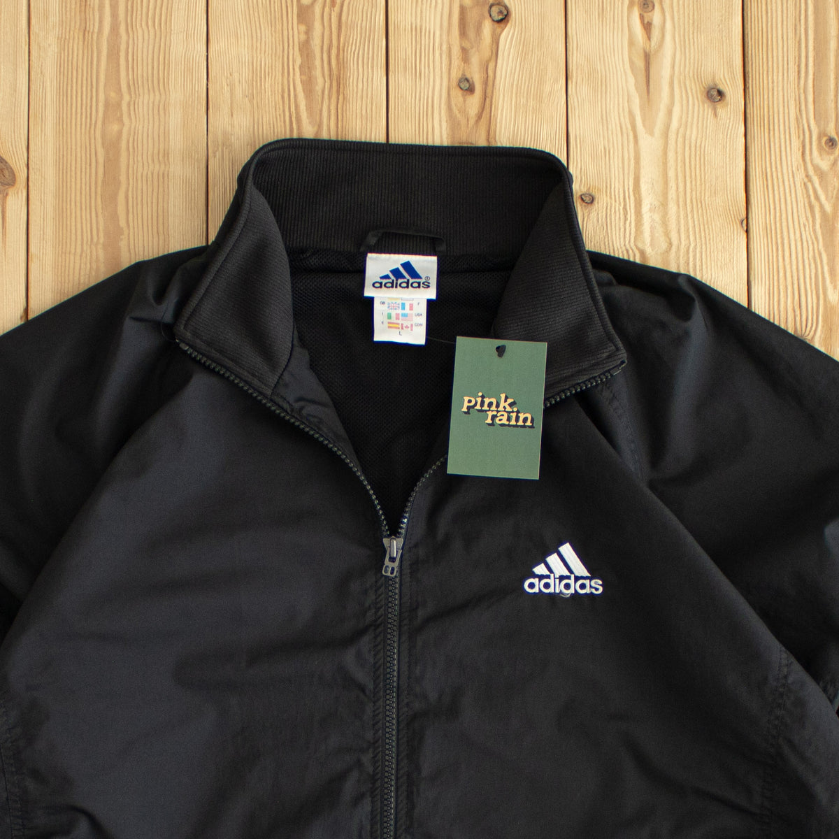 (M/L) Adidas Vintage Essential Embroidered Jacket Black