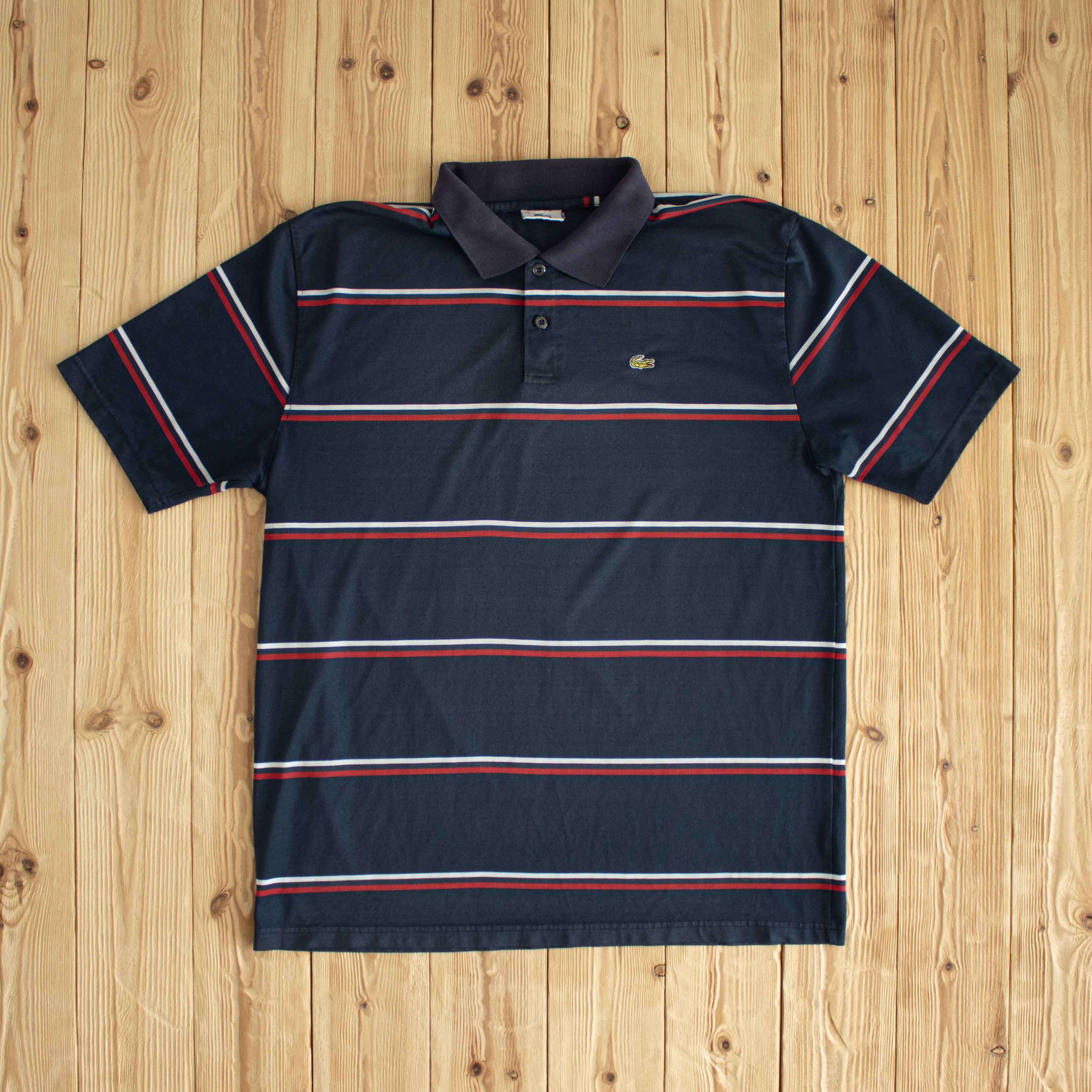 (L) Lacoste Vintage Embroidered Polo T-Shirt Blue