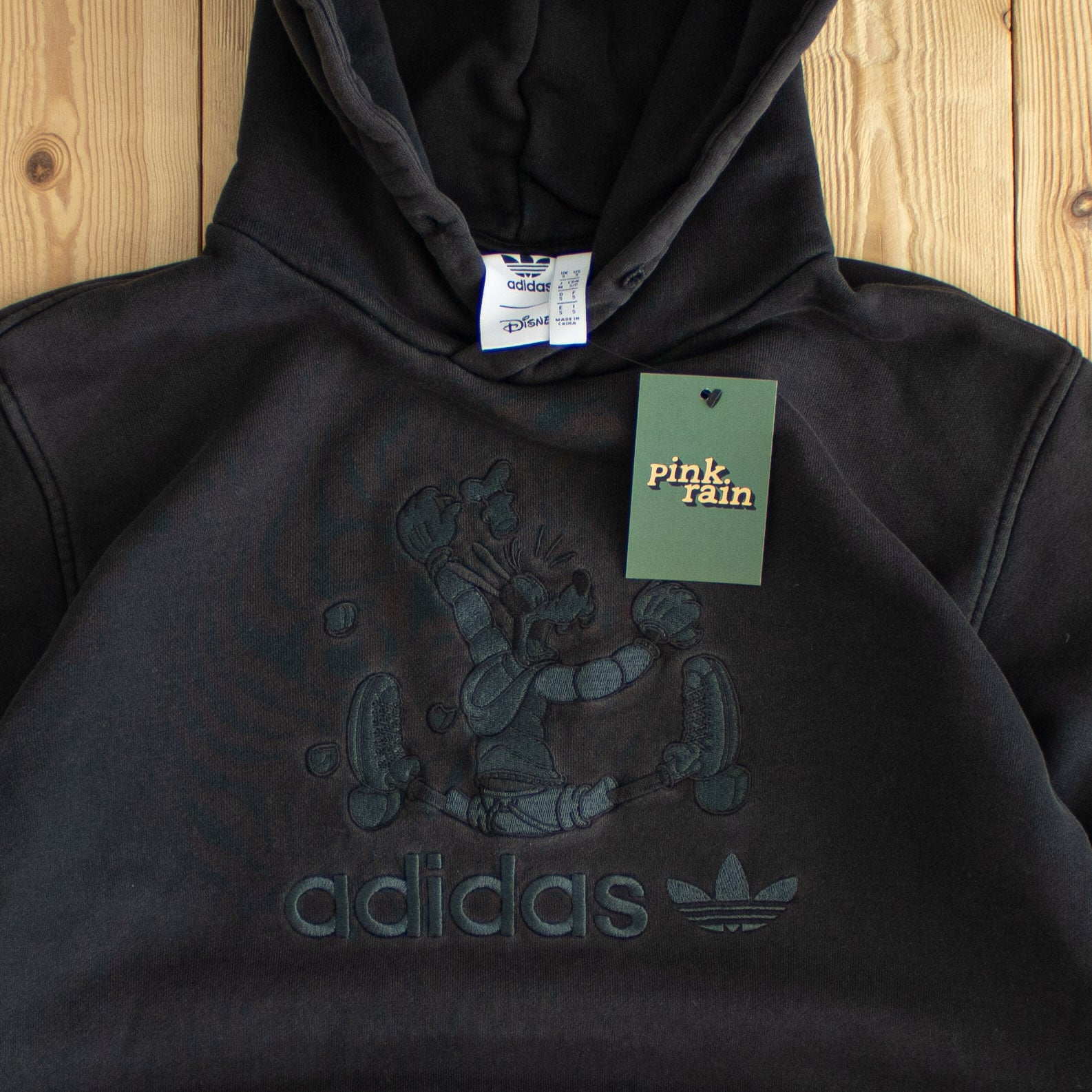 (S) Adidas x Disney Goofy Embroidered Modern Hoodie Black