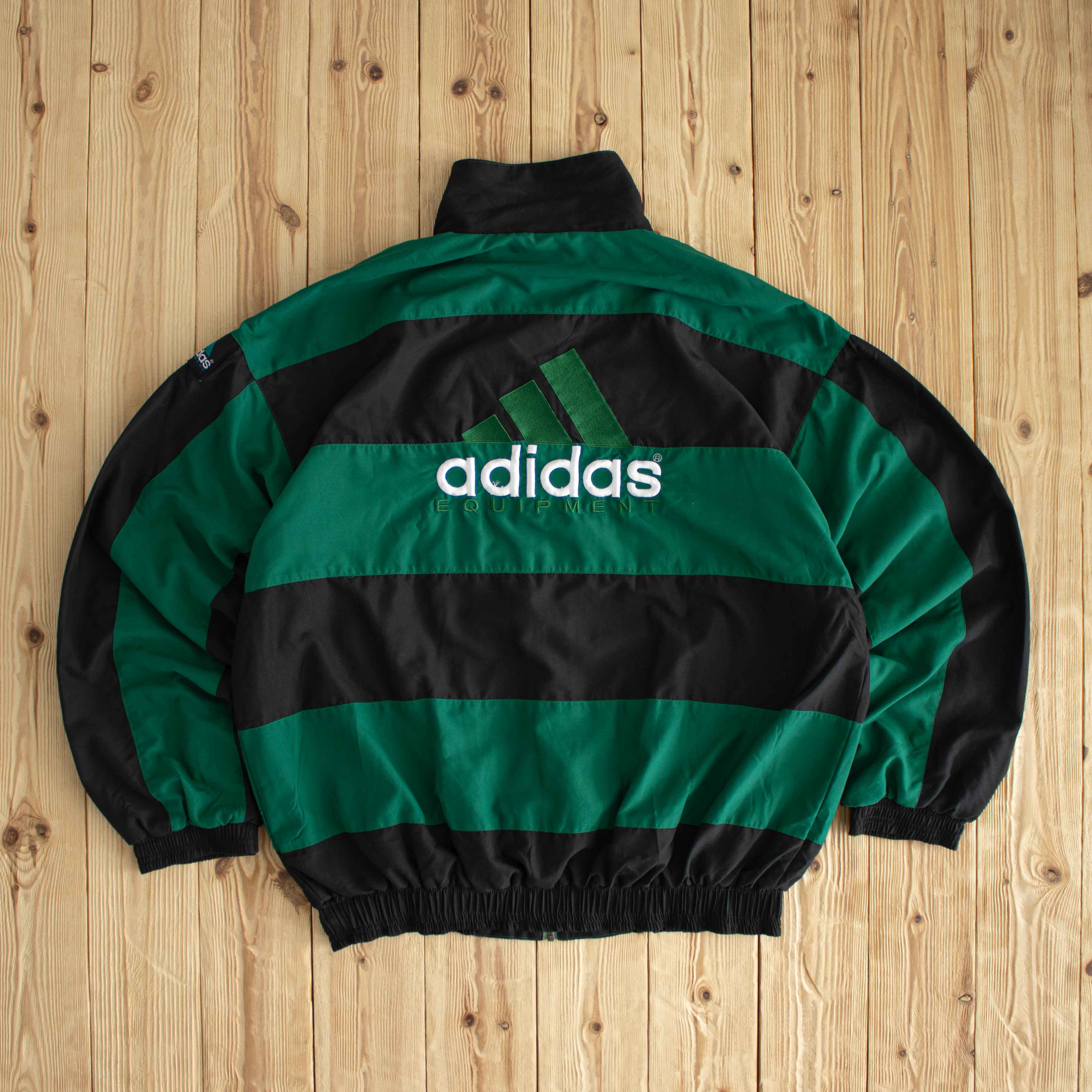 (L/XL) Adidas Equipment Vintage Embroidered Jacket Green Black