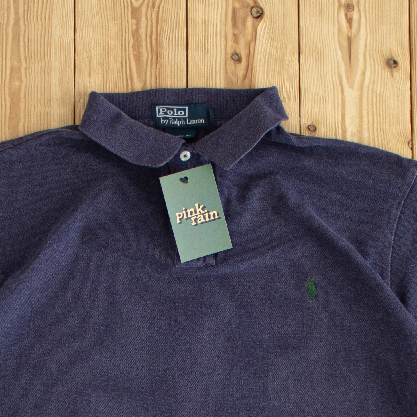 (L) Polo Ralph Lauren Vintage Embroidered Polo Shirt Purple