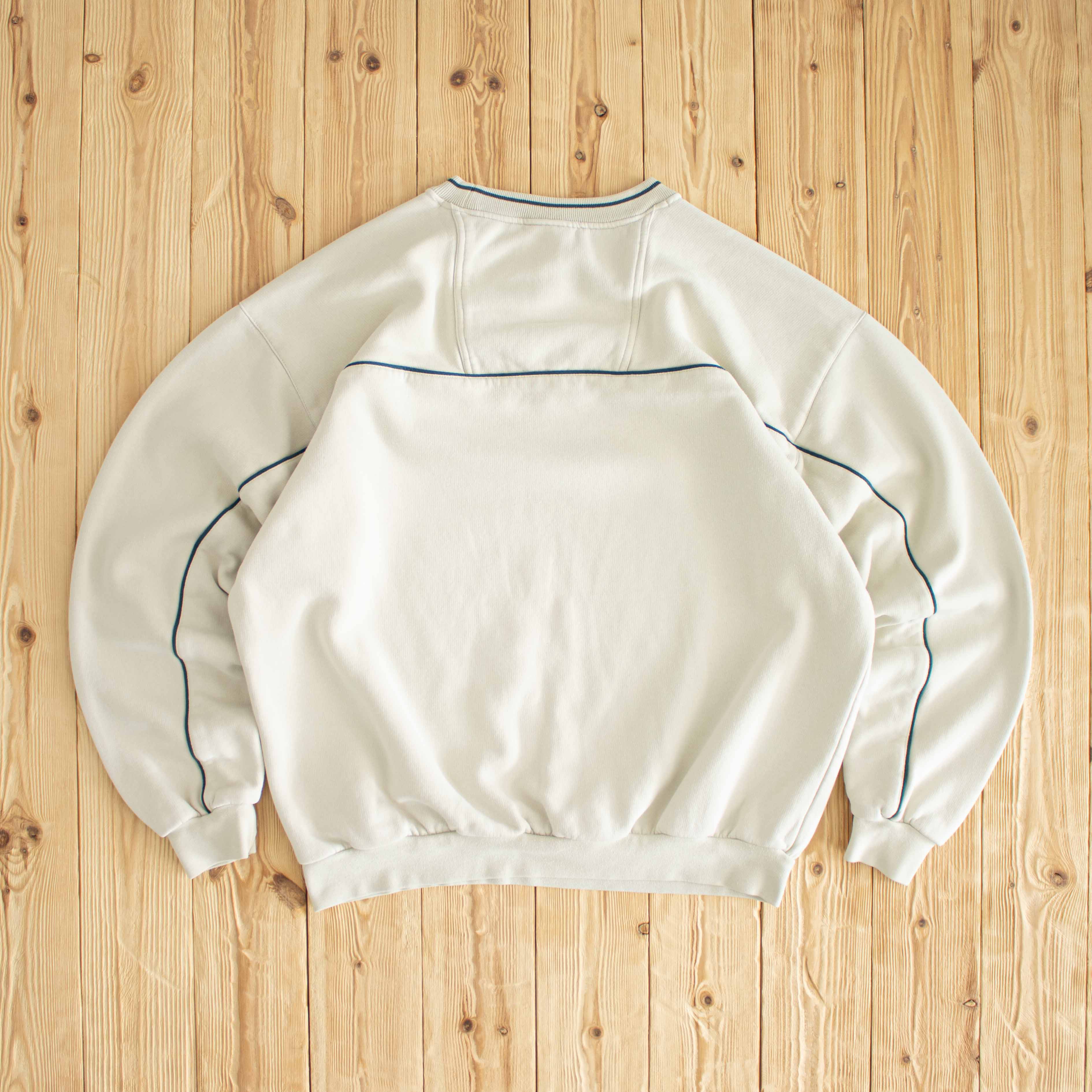 (L/XL) Adidas Vintage Essential Embroidered Sweatshirt Beige