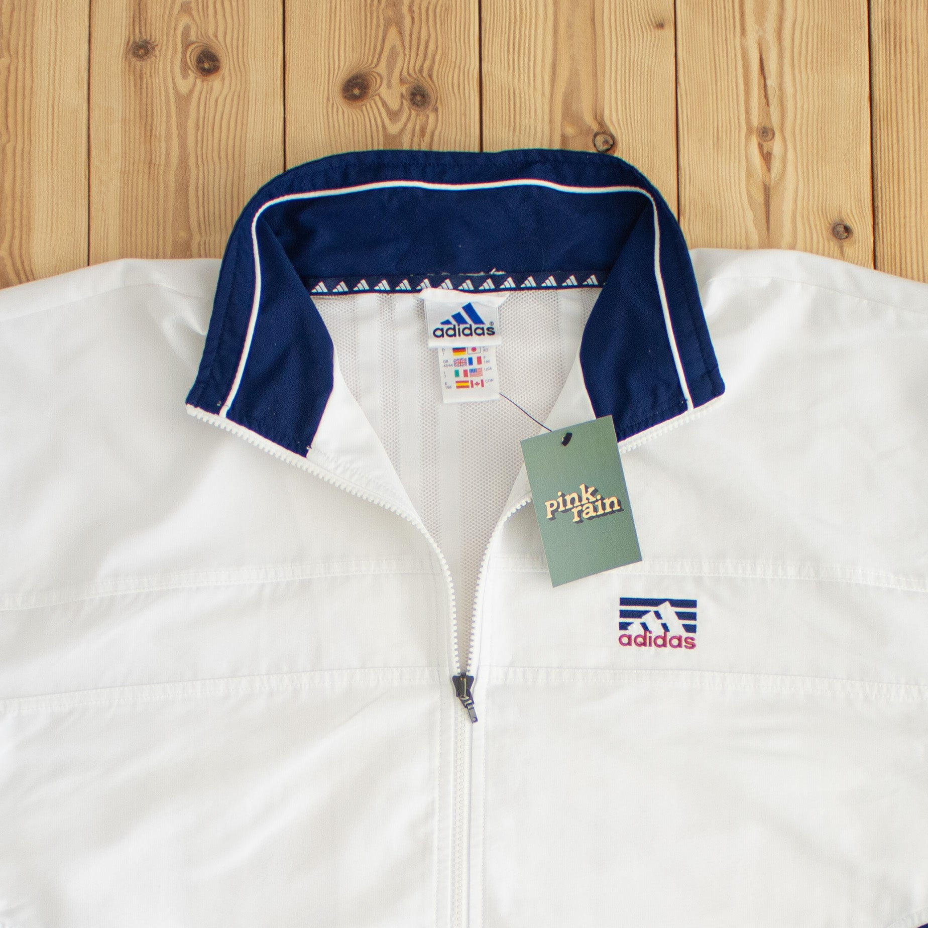 (L/XL) Adidas Vintage Embroidered Jacket White