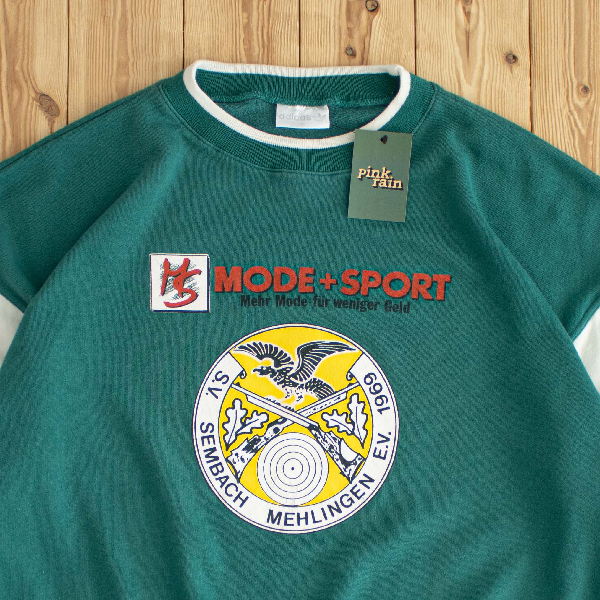 (XL) Adidas Mode + Sport Vintage Embroidered Sweatshirt Green