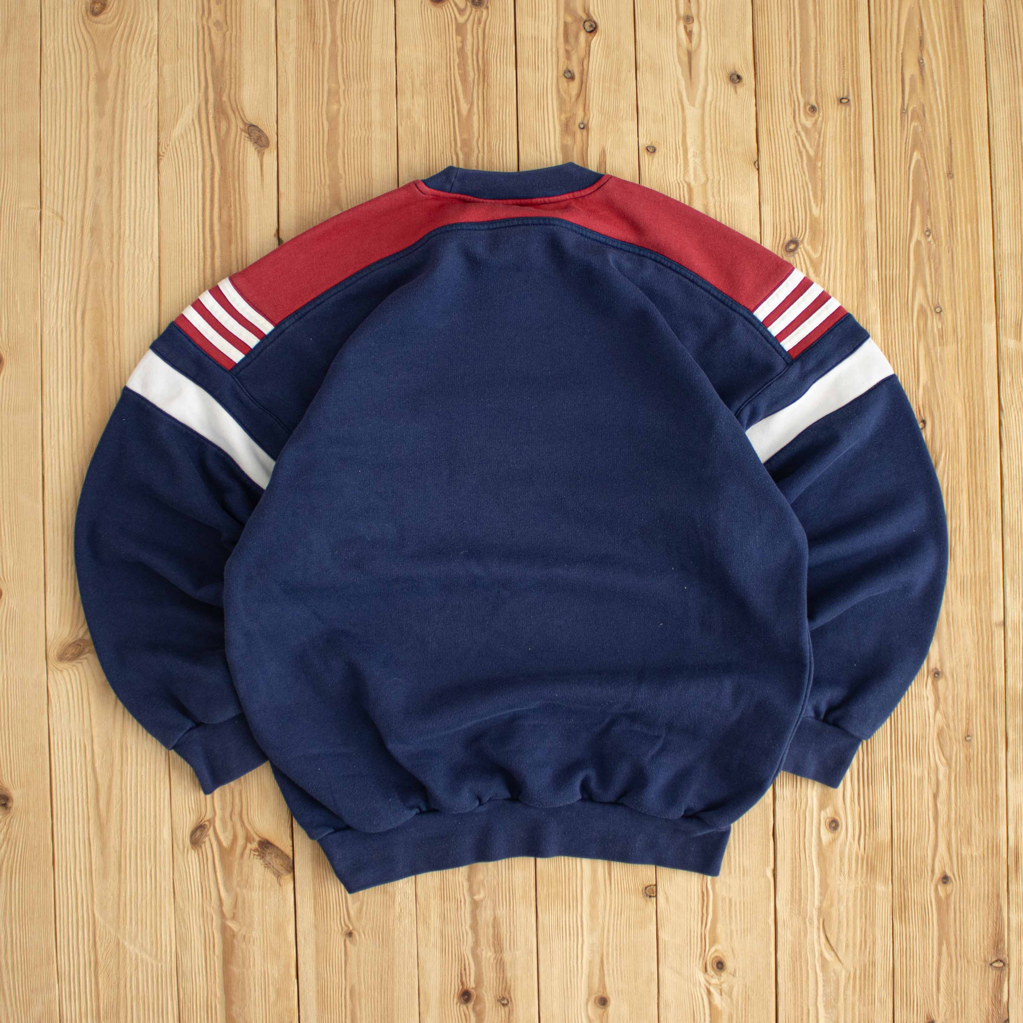 (M) Adidas Vintage Essential Embroidered Sweatshirt Blue