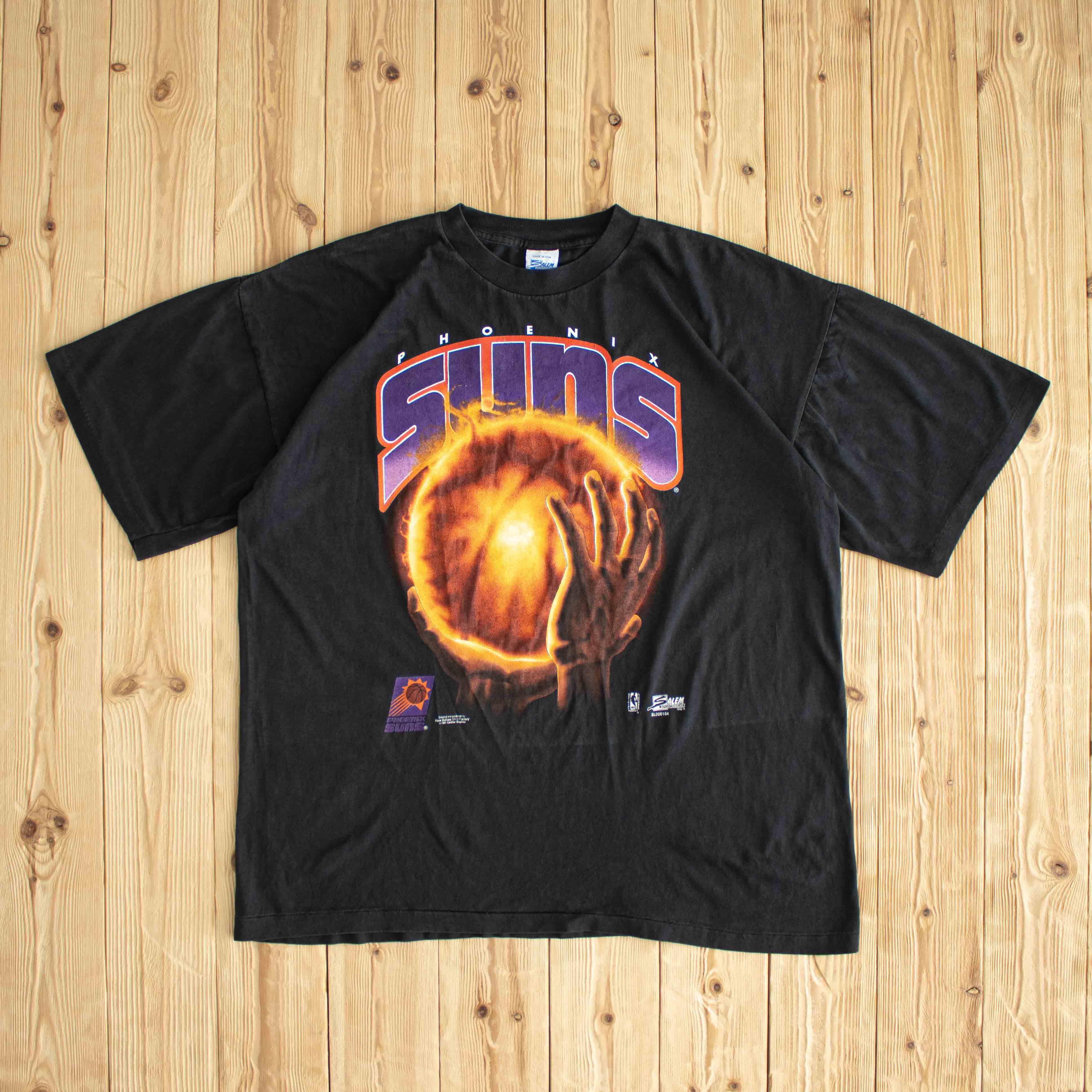 (L/XL) 1991 Salem Sportswear Phoenix Suns Vintage Single Stitch T-Shirt Black