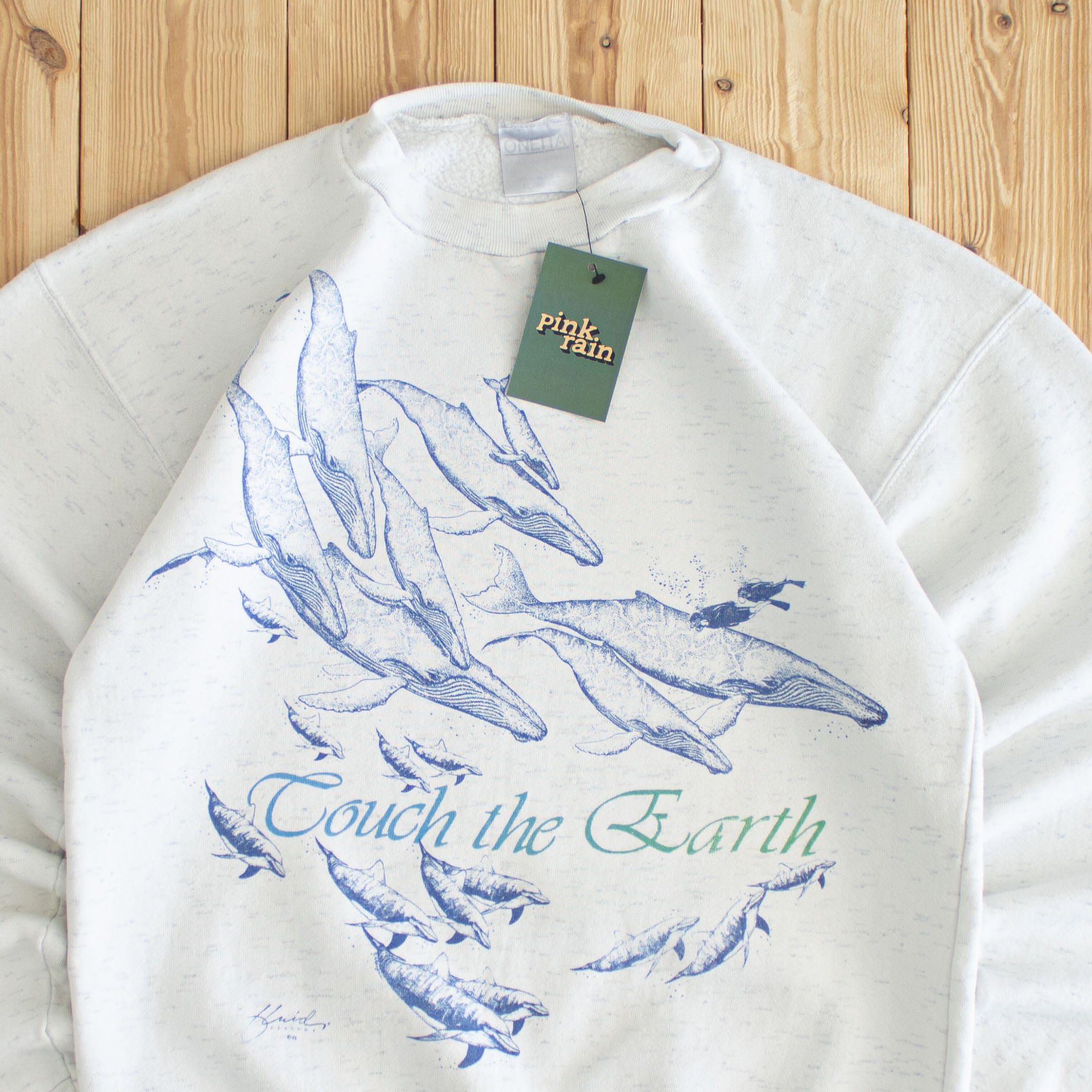 (M) 1993 Oneita 'Touch The Earth" Vintage Sweatshirt White