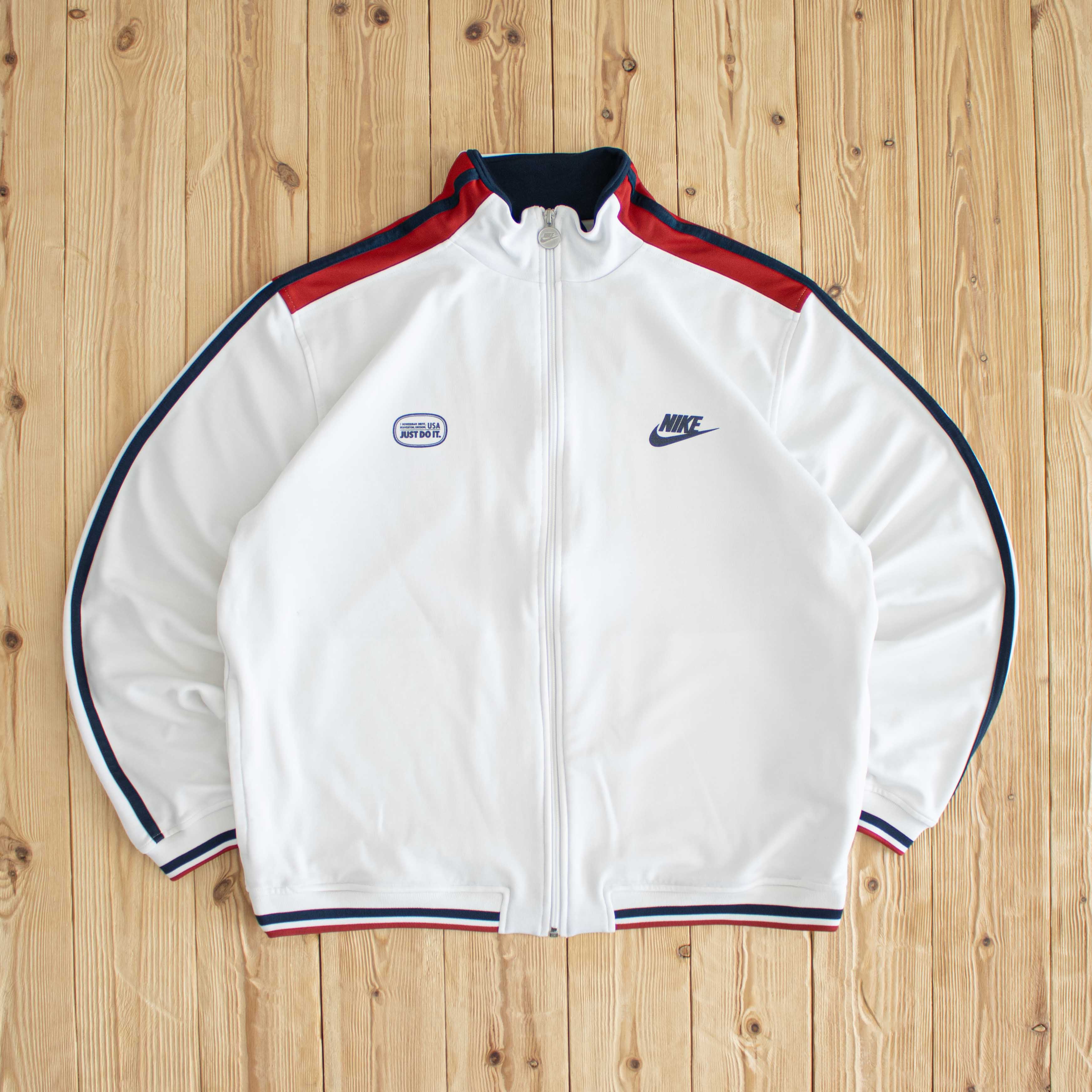 (M) Nike USA 'Just Do It' Vintage Full-Zip Sweatshirt White