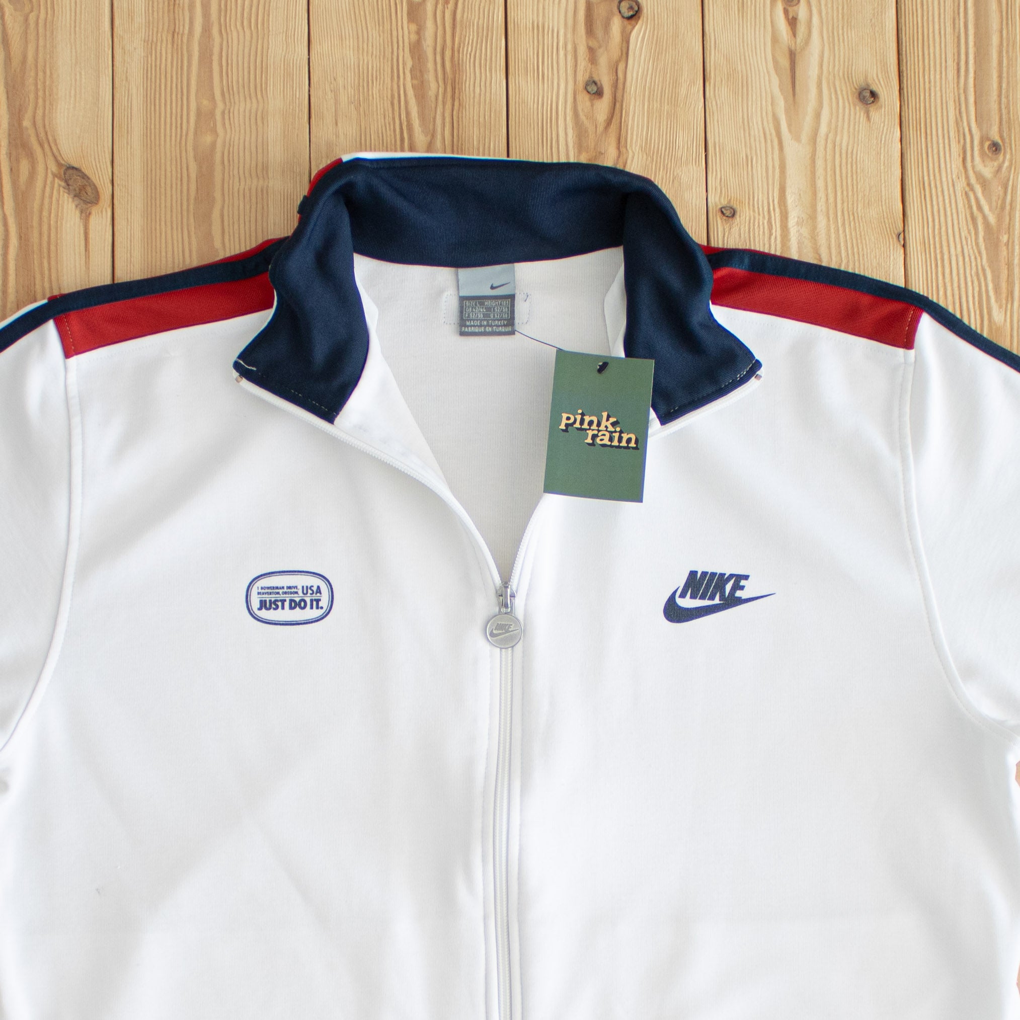 (M) Nike USA 'Just Do It' Vintage Full-Zip Sweatshirt White