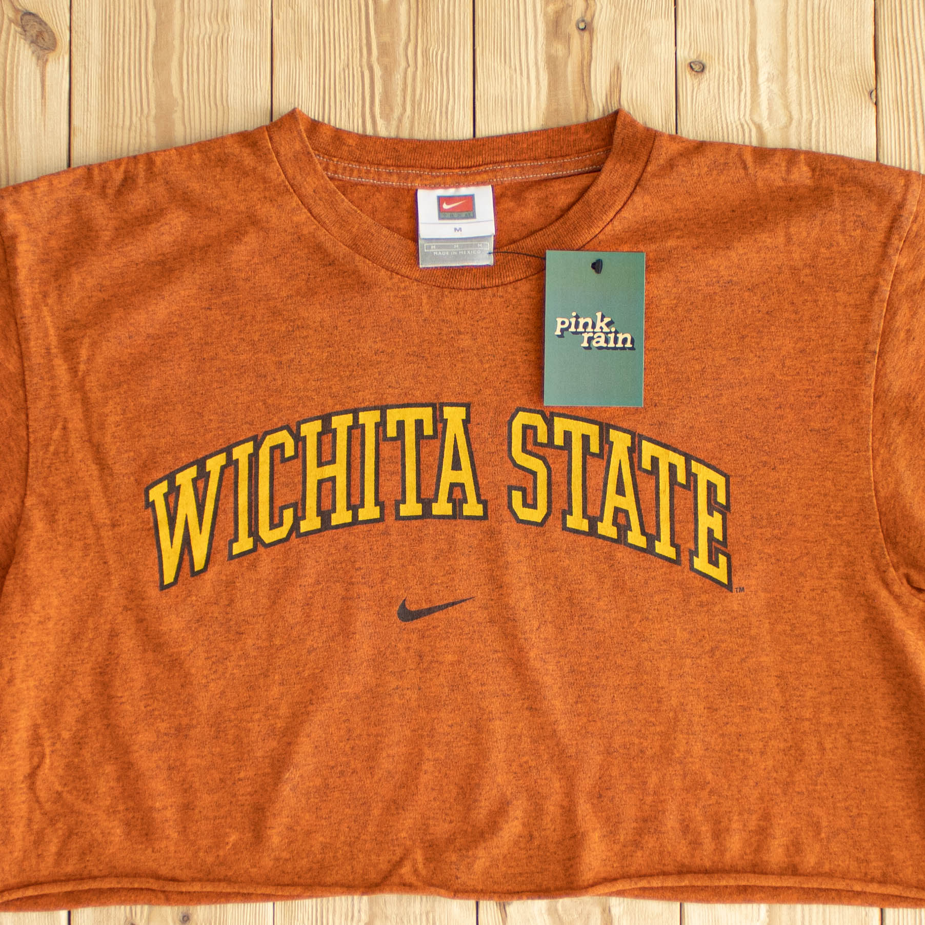 (M) Nike Wichita State Vintage Cropped T-Shirt Orange