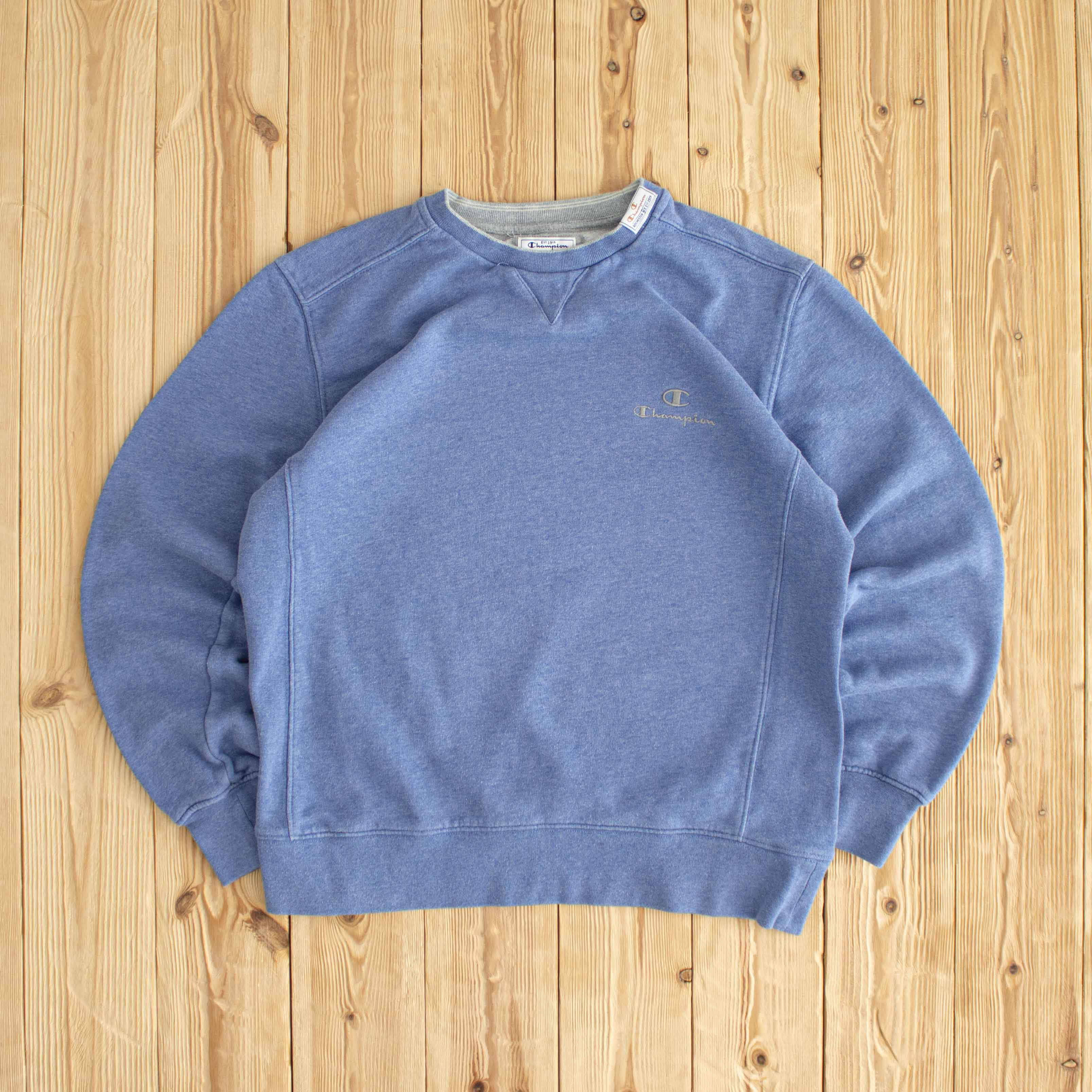 (S) Champion Fine Heritage Vintage Embroidered Sweatshirt Blue