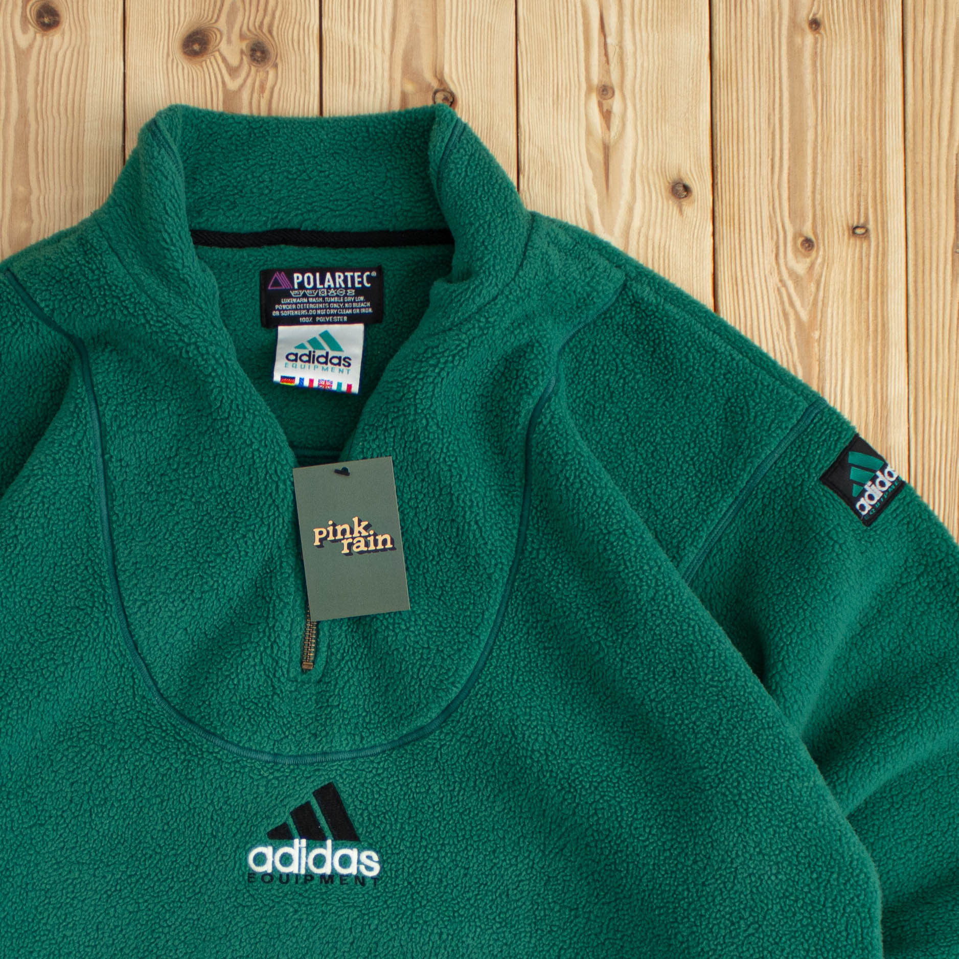 (L) Vintage Adidas Equipment Embroidered Fleece Quarter-Zip