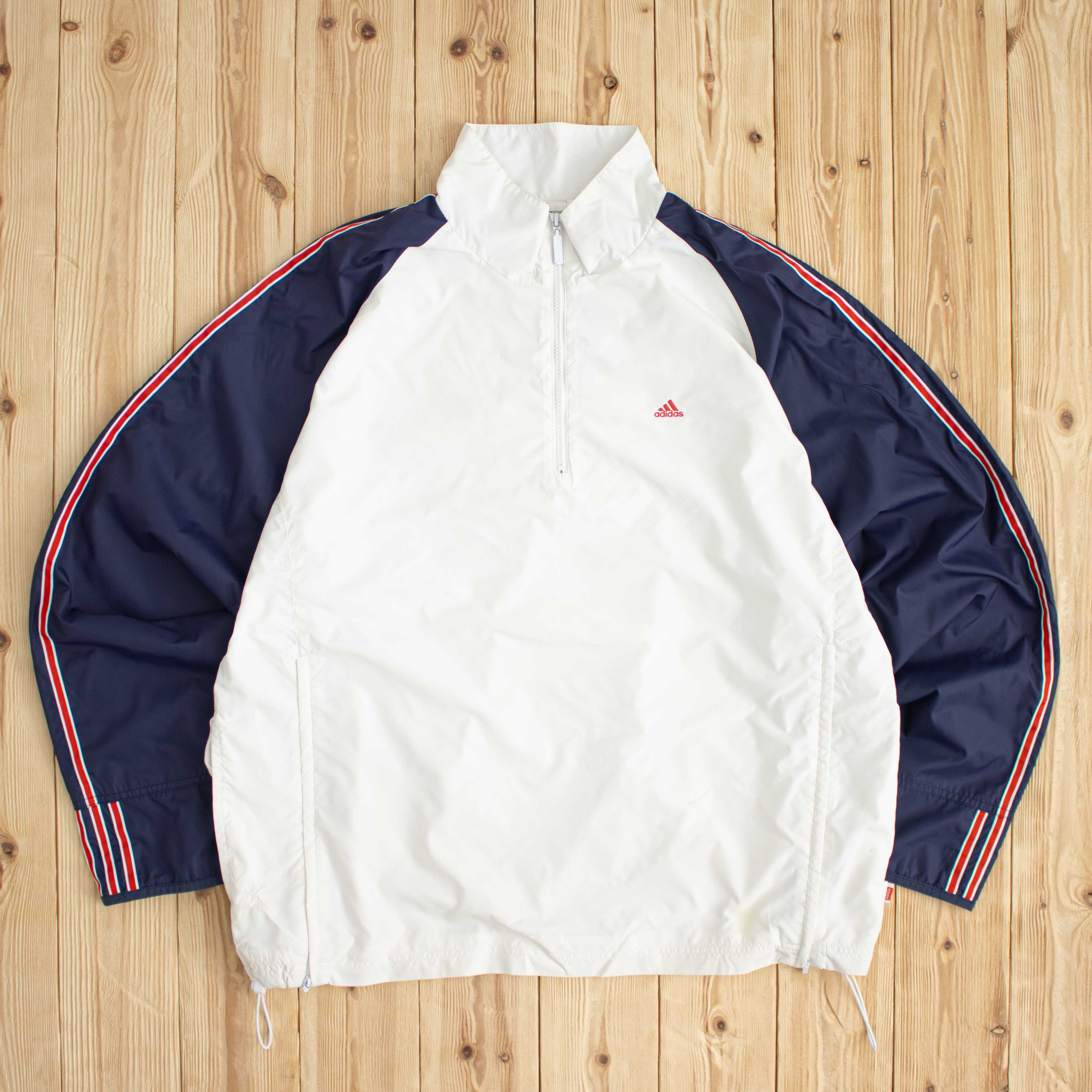 (L) Vintage Adidas Essential Embroidered Quarter-Zip Jacket