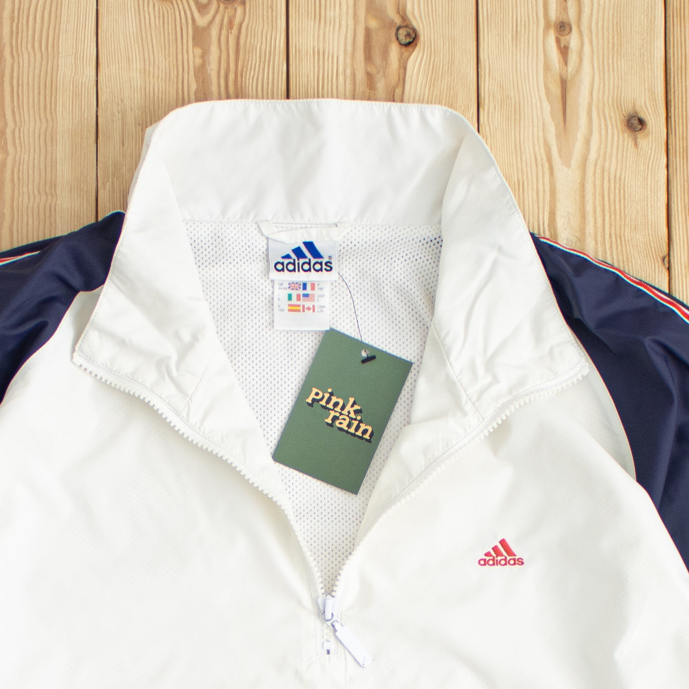 (L) Vintage Adidas Essential Embroidered Quarter-Zip Jacket