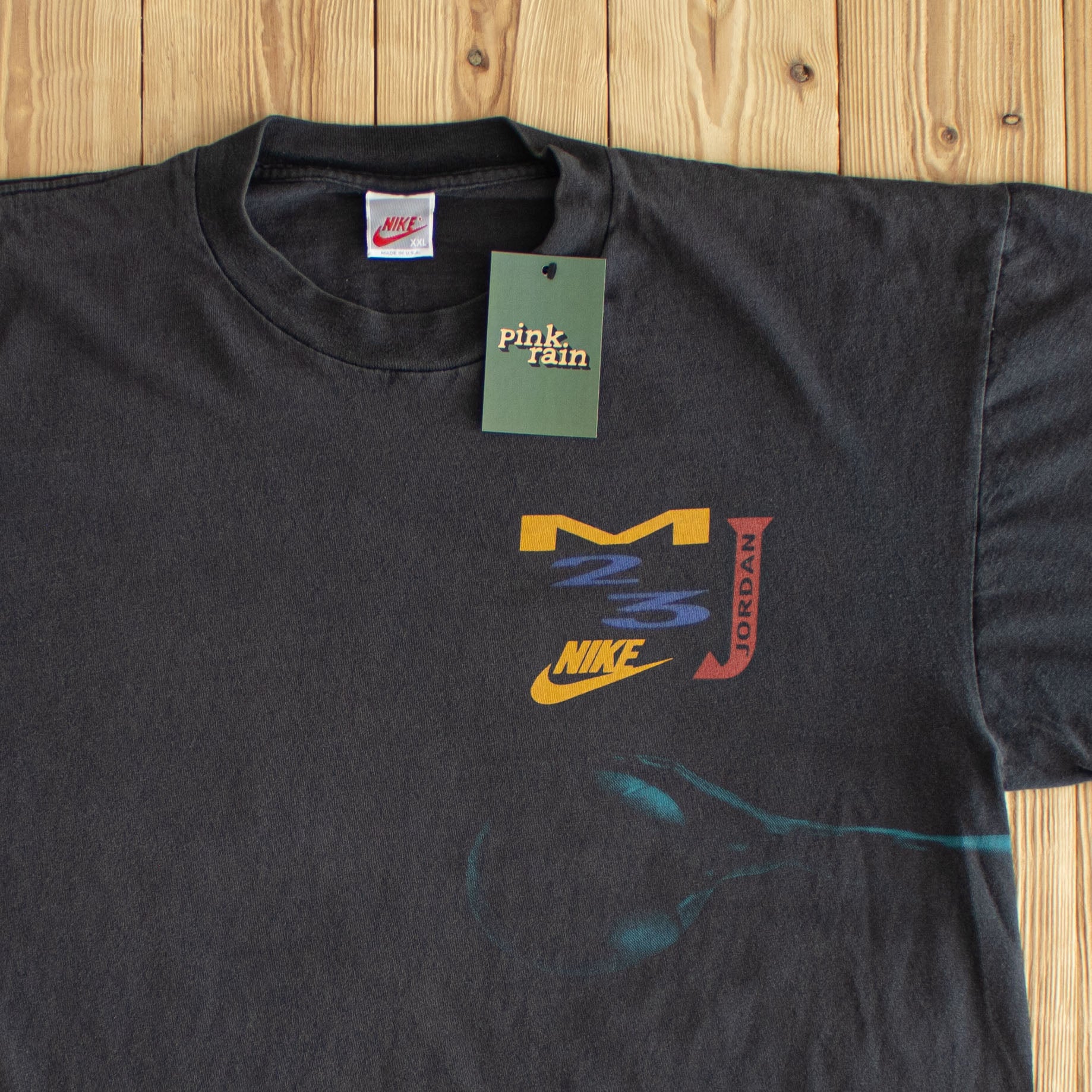 (L) 1990 Nike 23 Michael Jordan Vintage Single Stitch T-Shirt Black