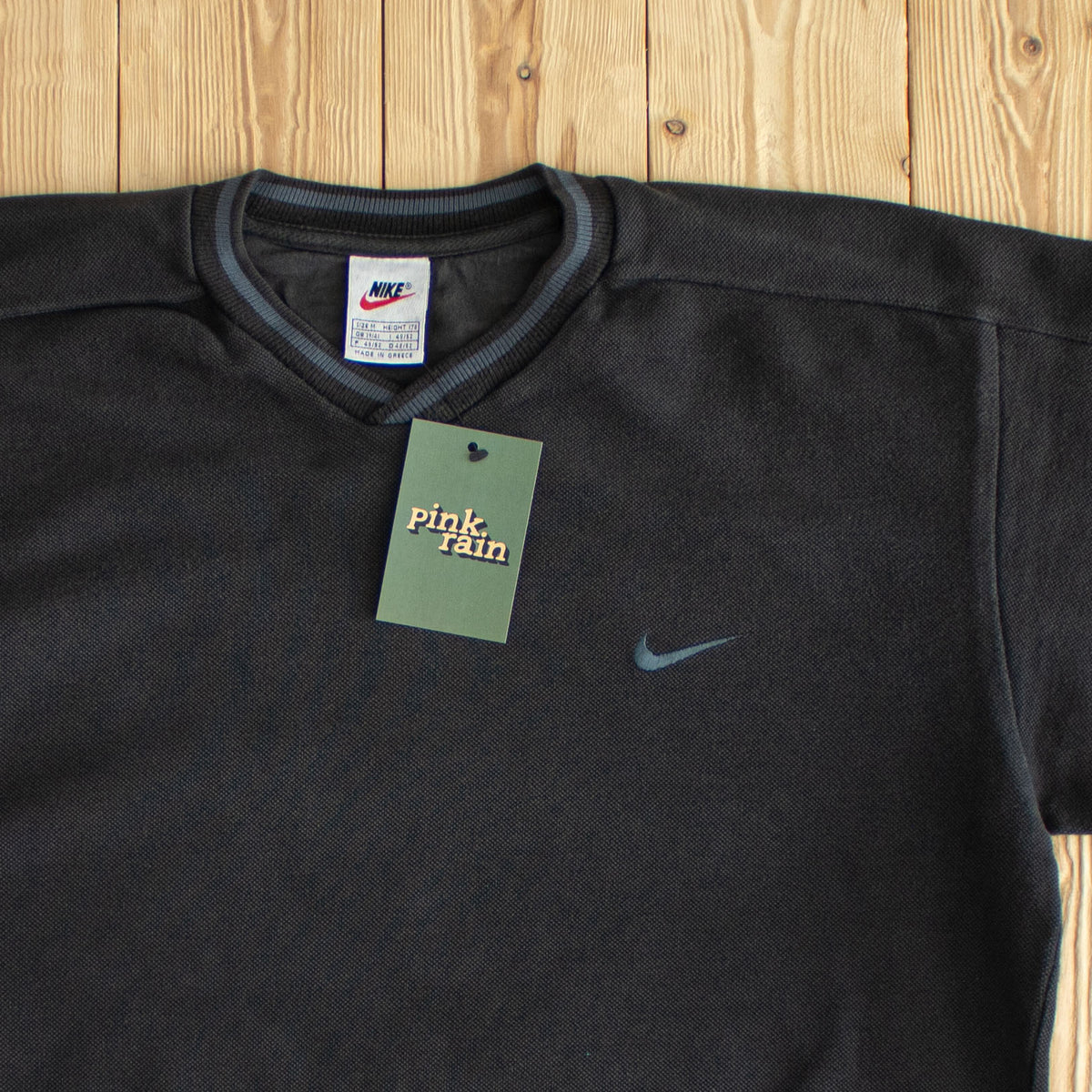 (M/L) Nike Essential Vintage Embroidered Sweatshirt Black