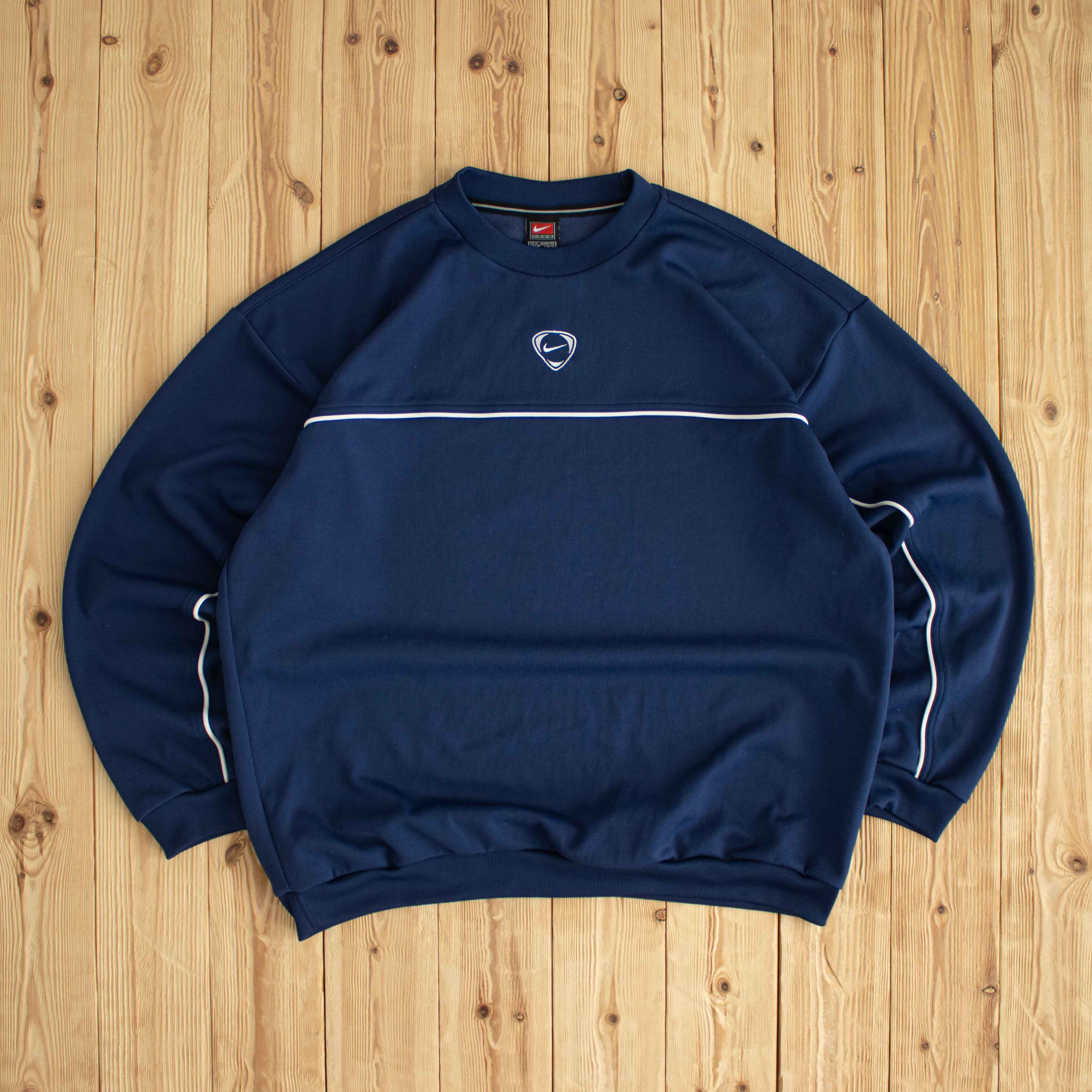 (XL) Nike Team Vintage Embroidered Sweatshirt Blue