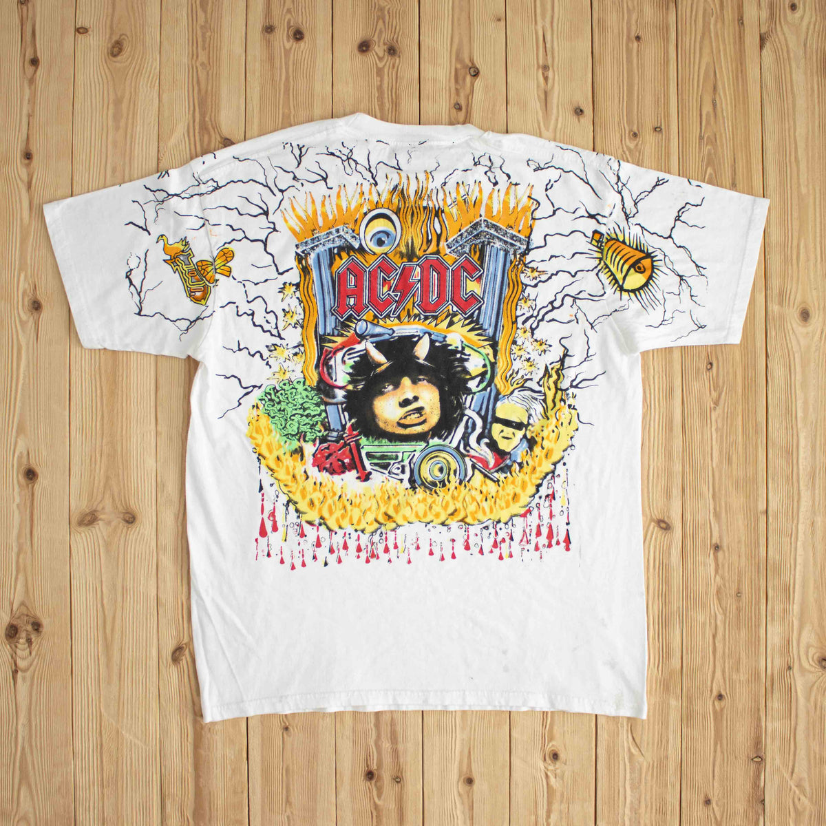 (L) ACDC Vintage Reprint T-Shirt White