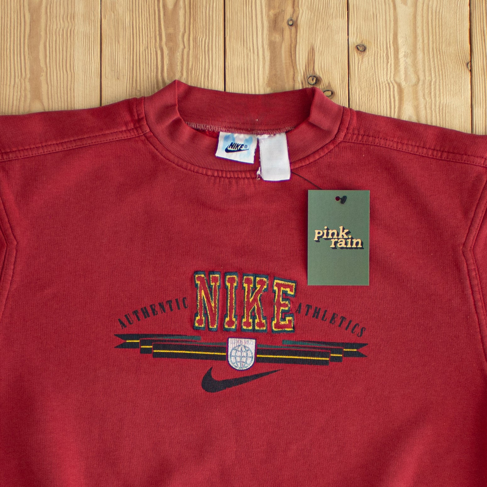 (S) Nike Authentic Athletics Vintage Embroidered Sweatshirt Red