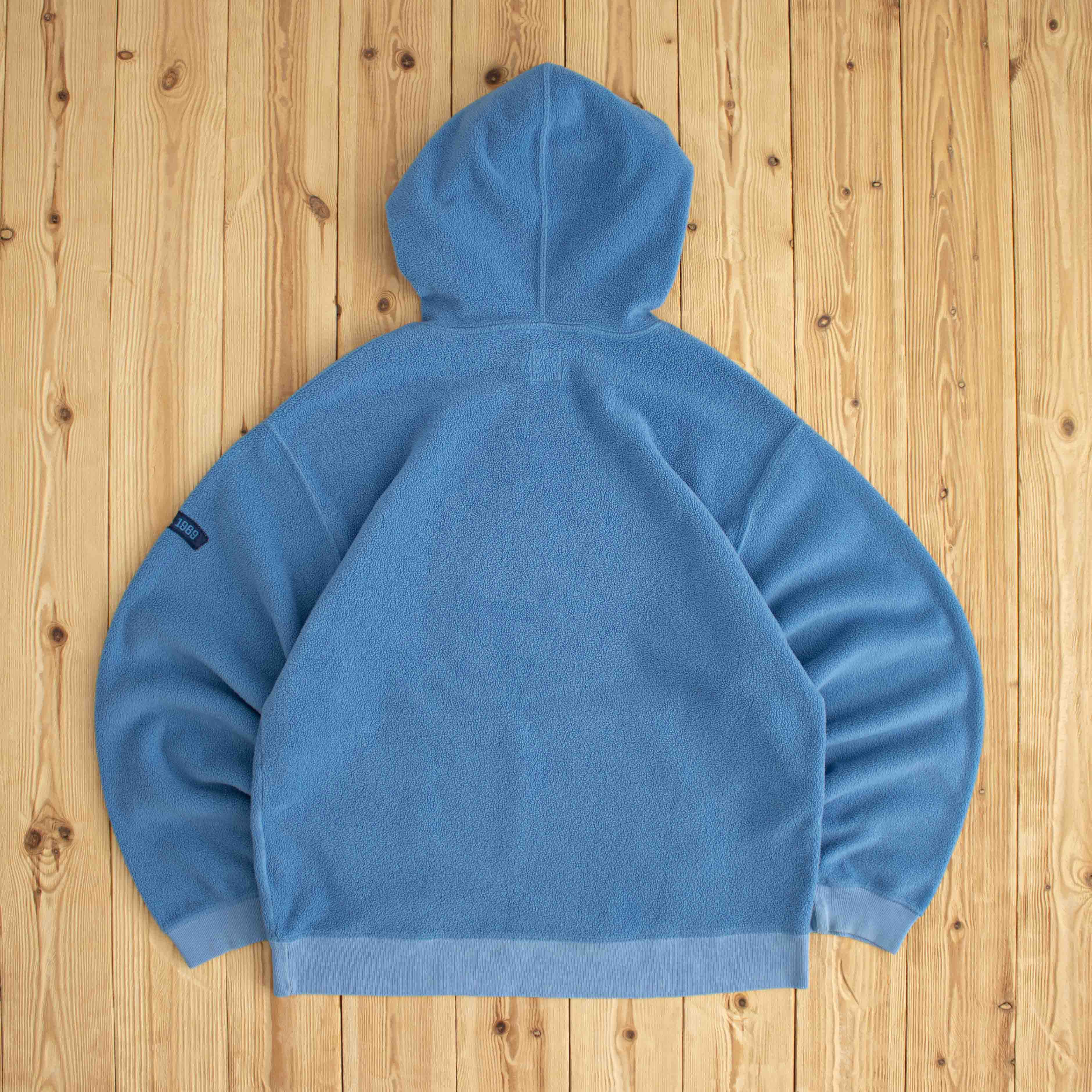 (M) GAP Vintage Embroidered Fleece Hoodie Blue