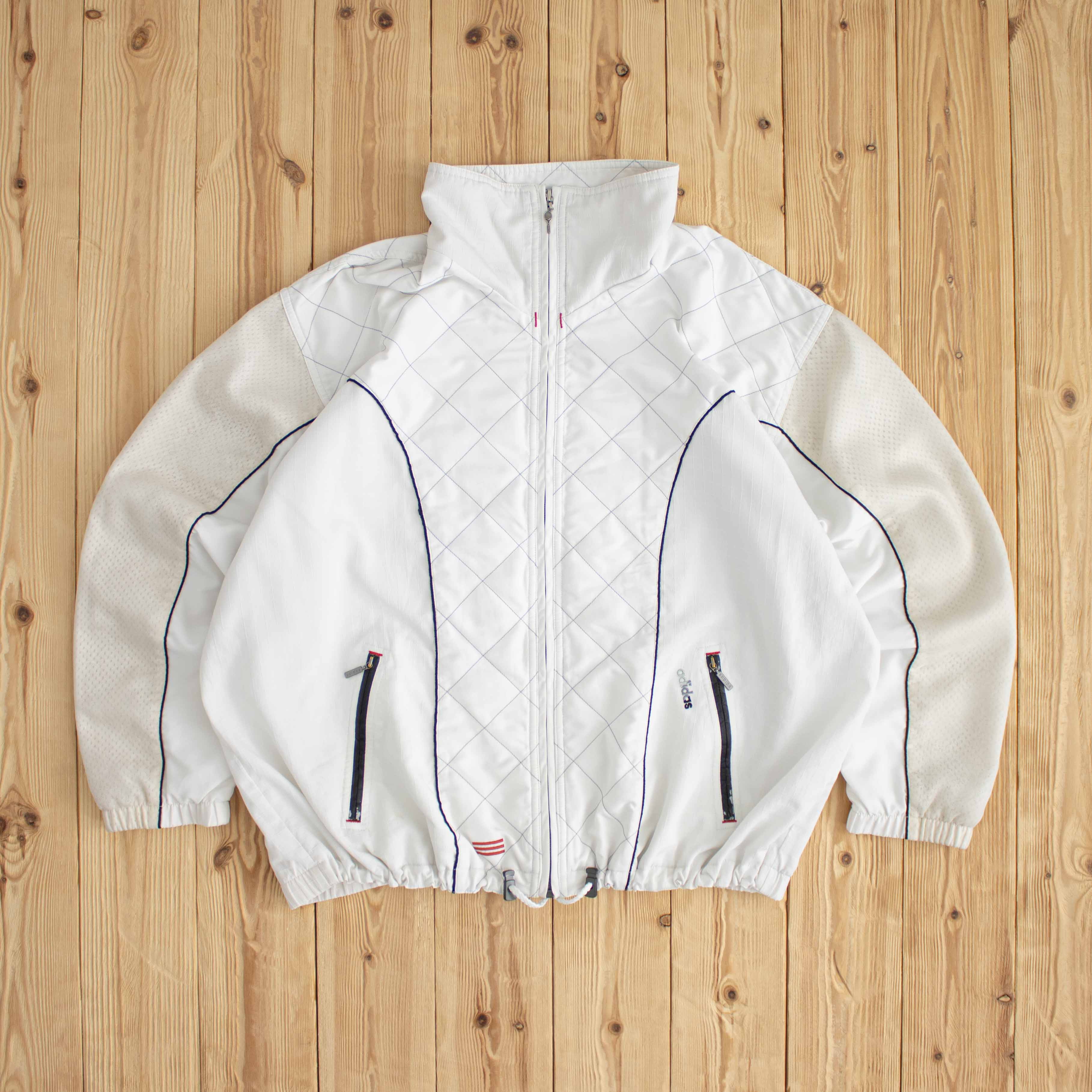 (M/L) Adidas Tennis Vintage Embroidered Jacket White