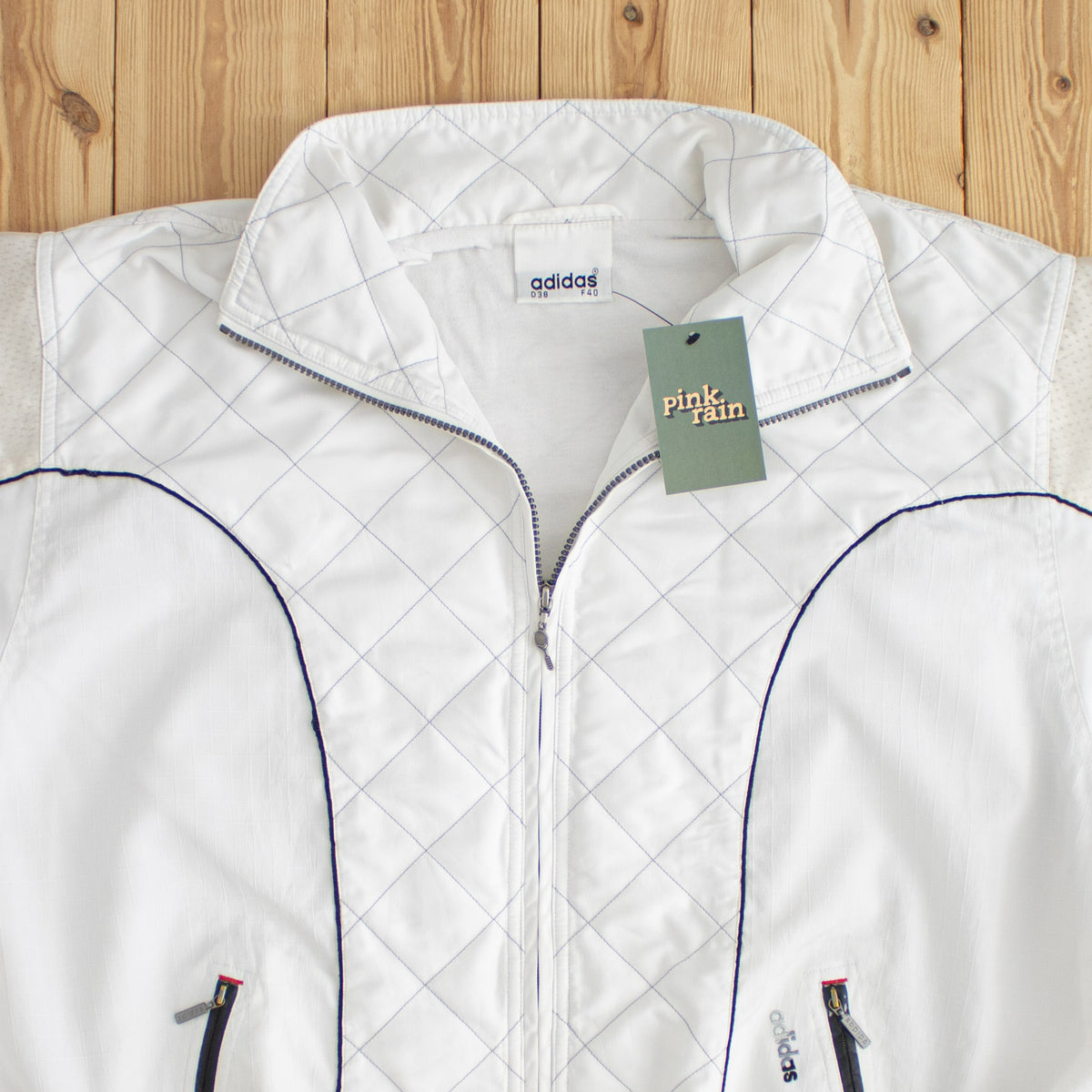 (M/L) Adidas Tennis Vintage Embroidered Jacket White
