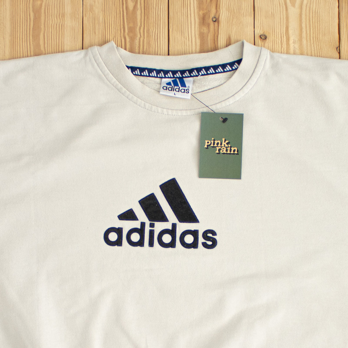 (L) Adidas Logo Vintage Sweatshirt Beige
