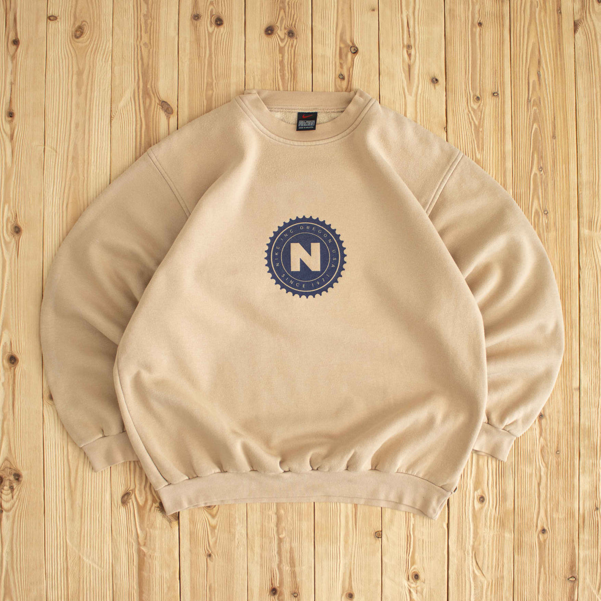 (L/XL) Nike Oregon Vintage Sweatshirt Beige