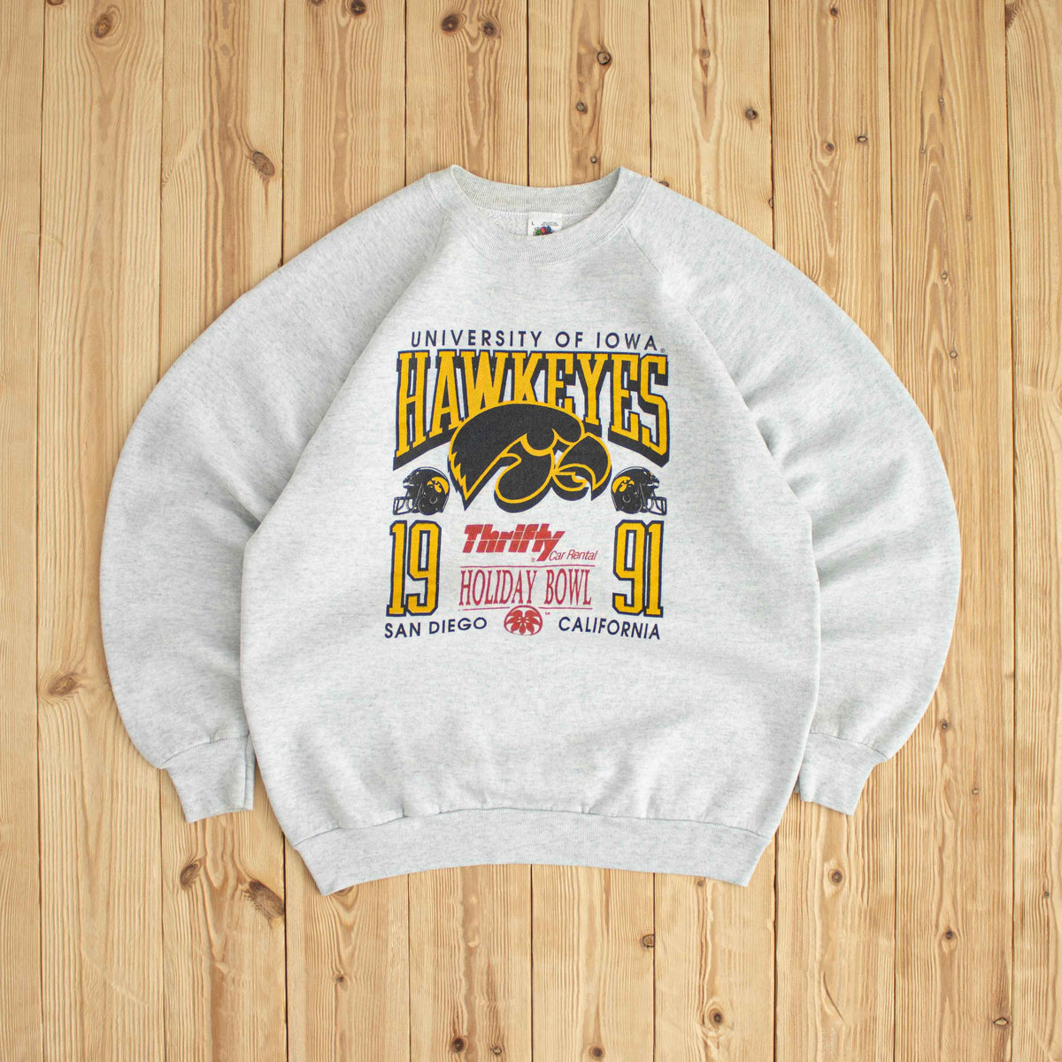 (S) 1991 Iowa Buckeyes Vintage Sweatshirt Gray