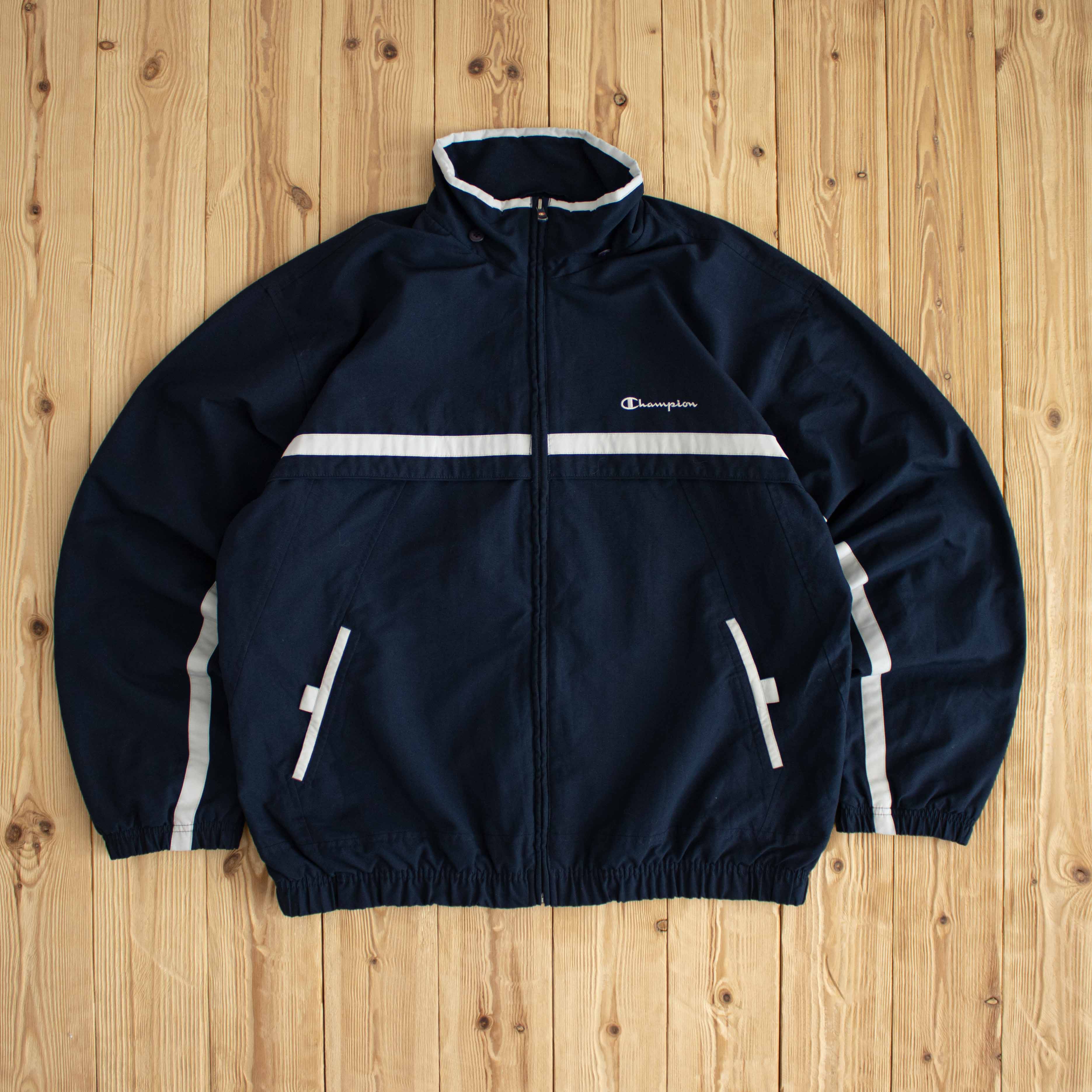 (L) Champion Vintage Embroidered Jacket Blue