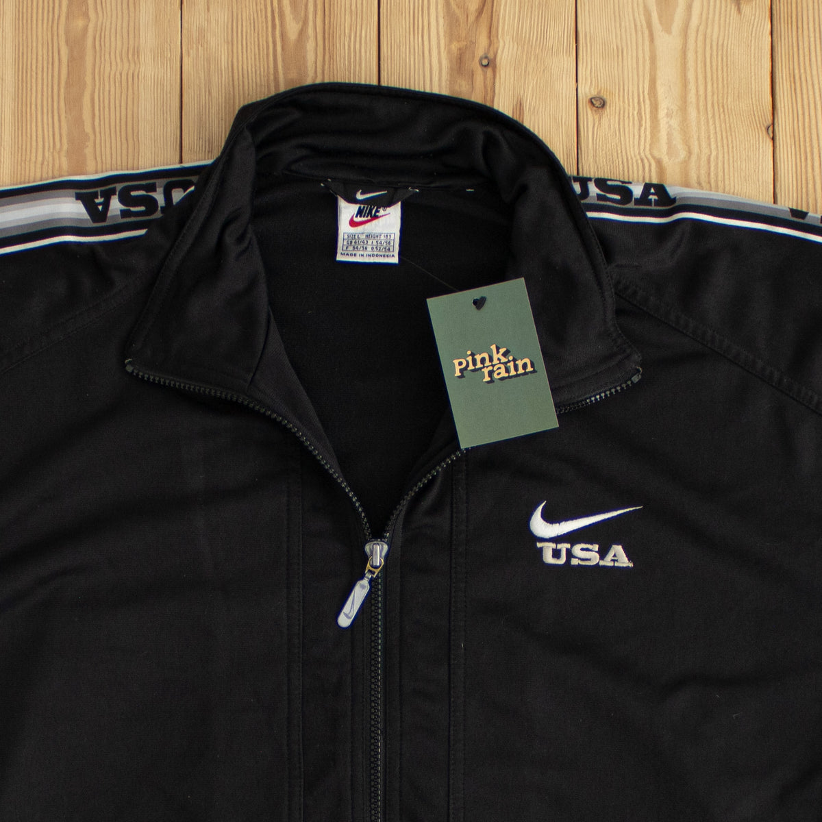 (L) Nike USA Vintage Embroidered Full-Zip Sweatshirt Black
