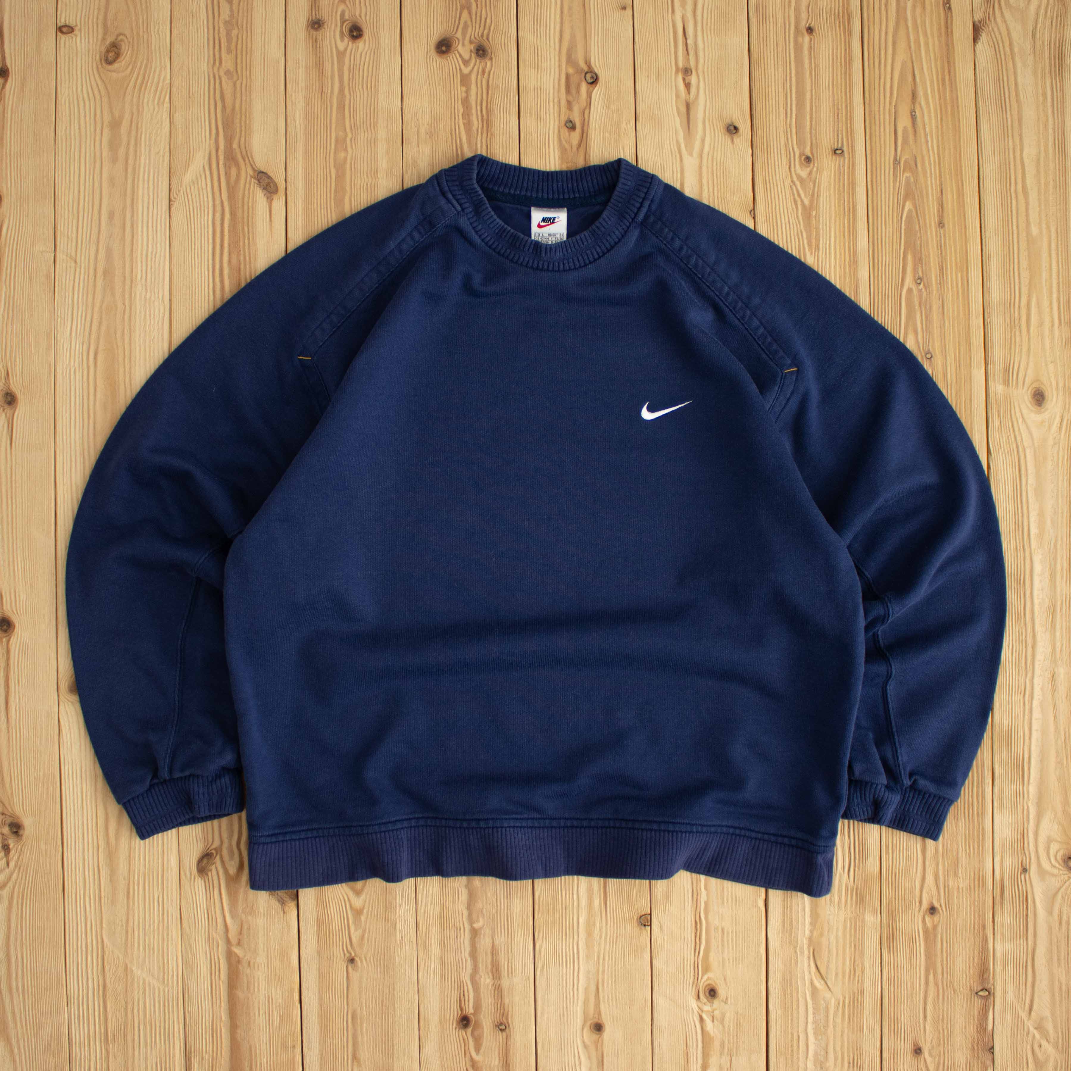 (M/L) Nike Vintage Essential Embroidered Sweatshirt Blue