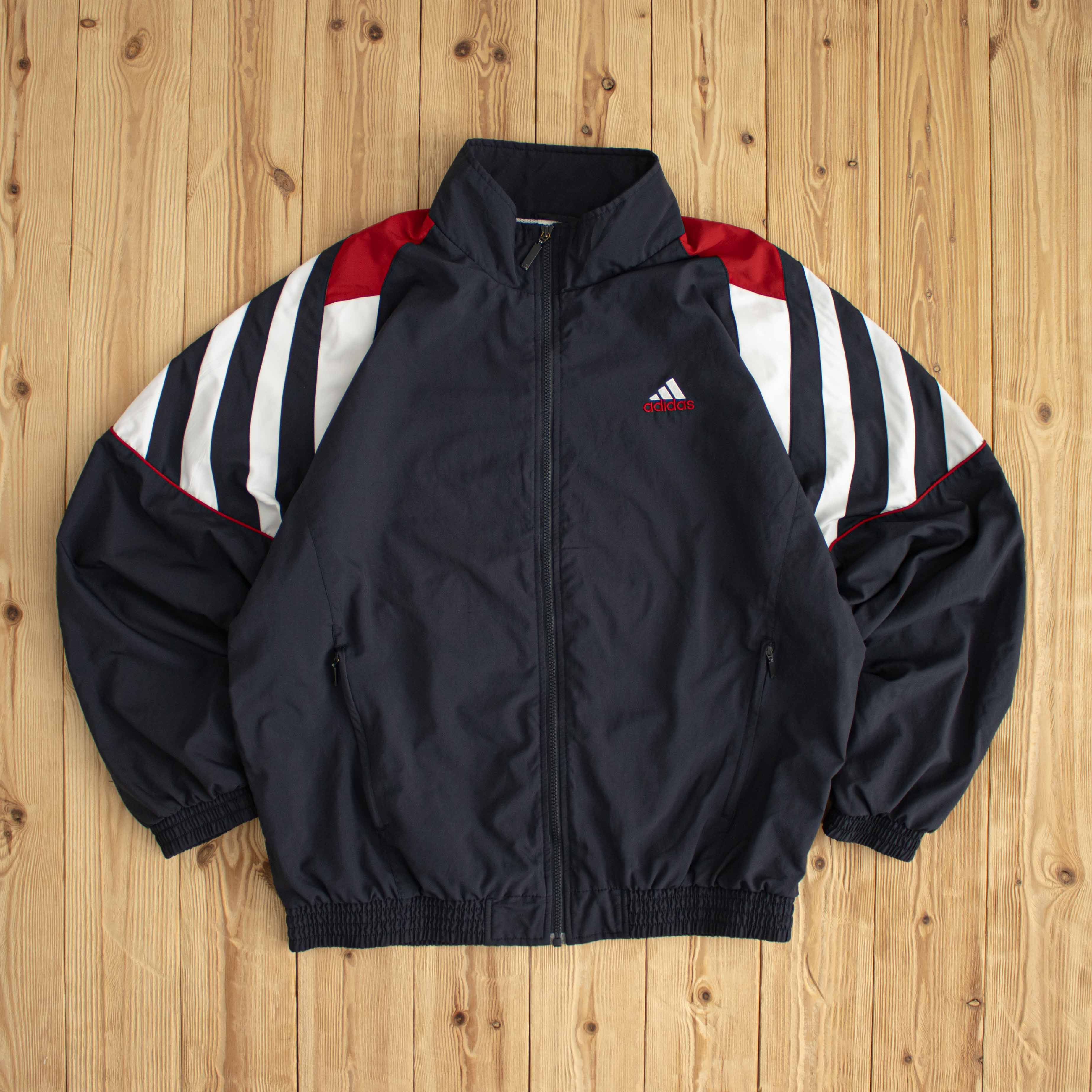 (L/XL) Adidas Vintage Embroidered Jacket Black