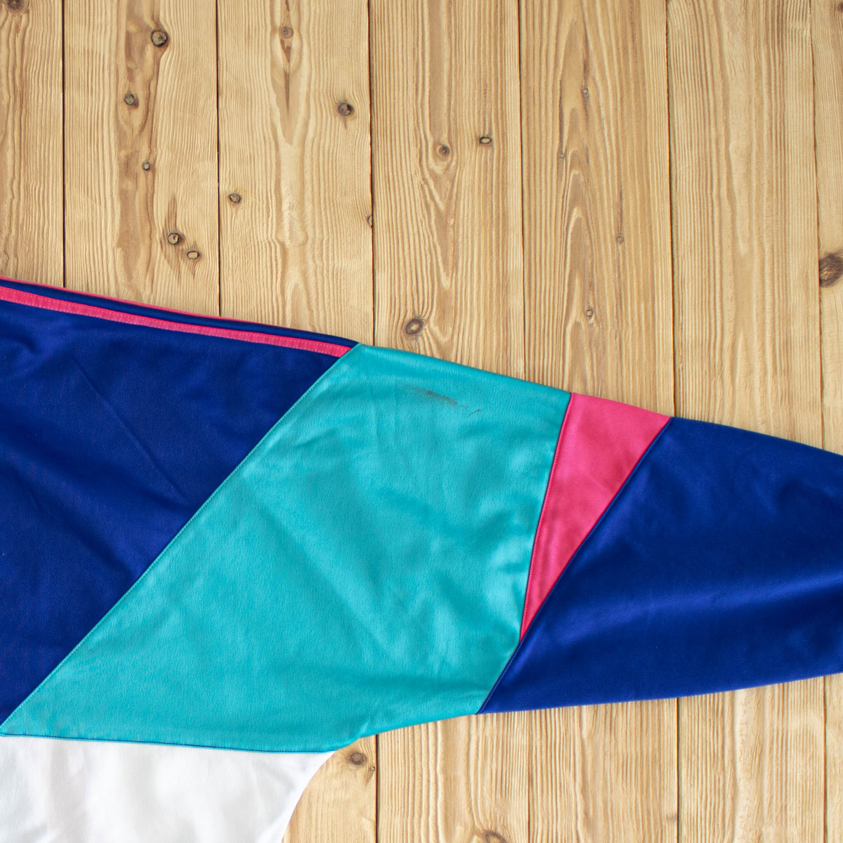 (L/XL) Adidas Vintage Embroidered Full-Zip Sweatshirt Blue