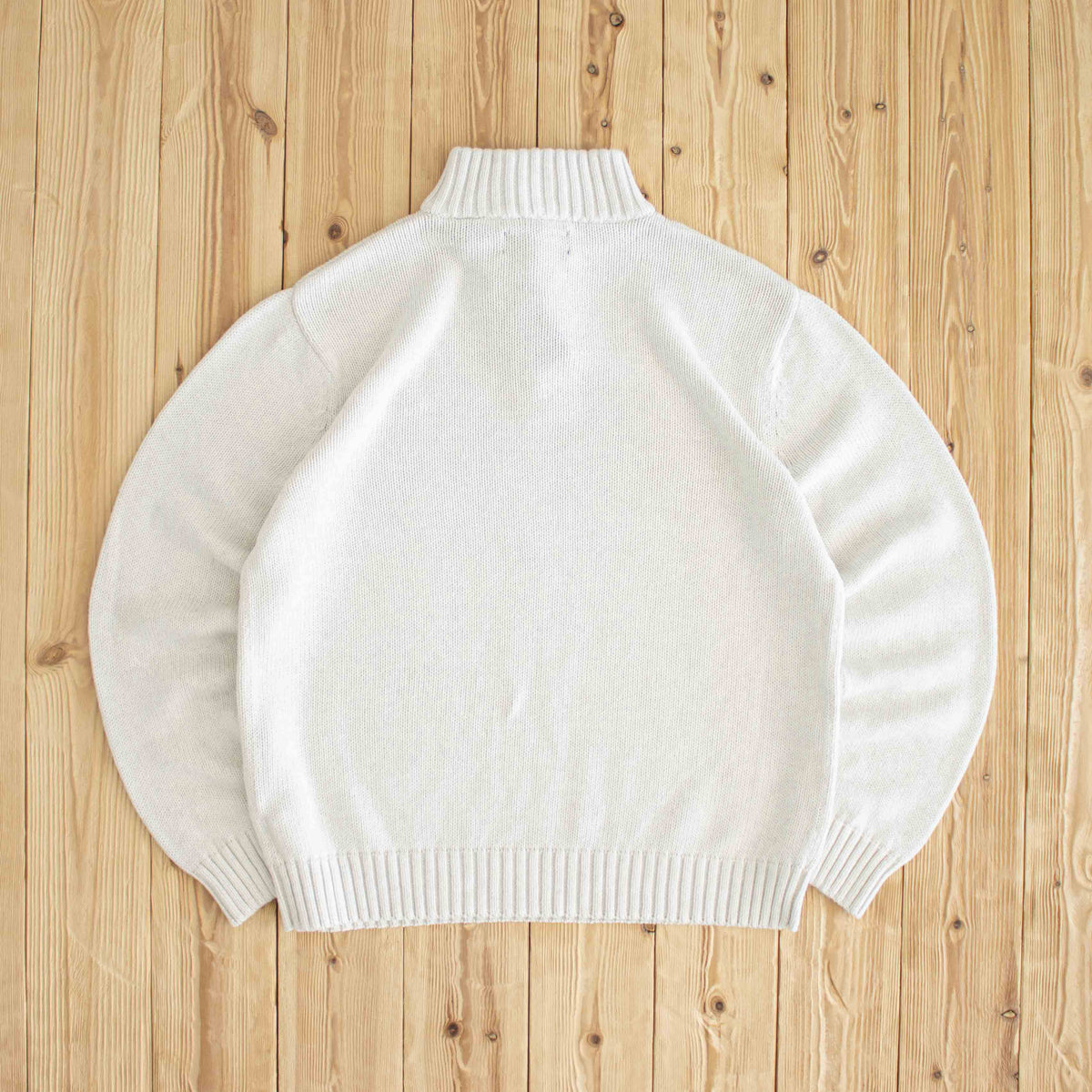 (M) Chaps Ralph Lauren Vintage Embroidered Quarter-Zip Beige