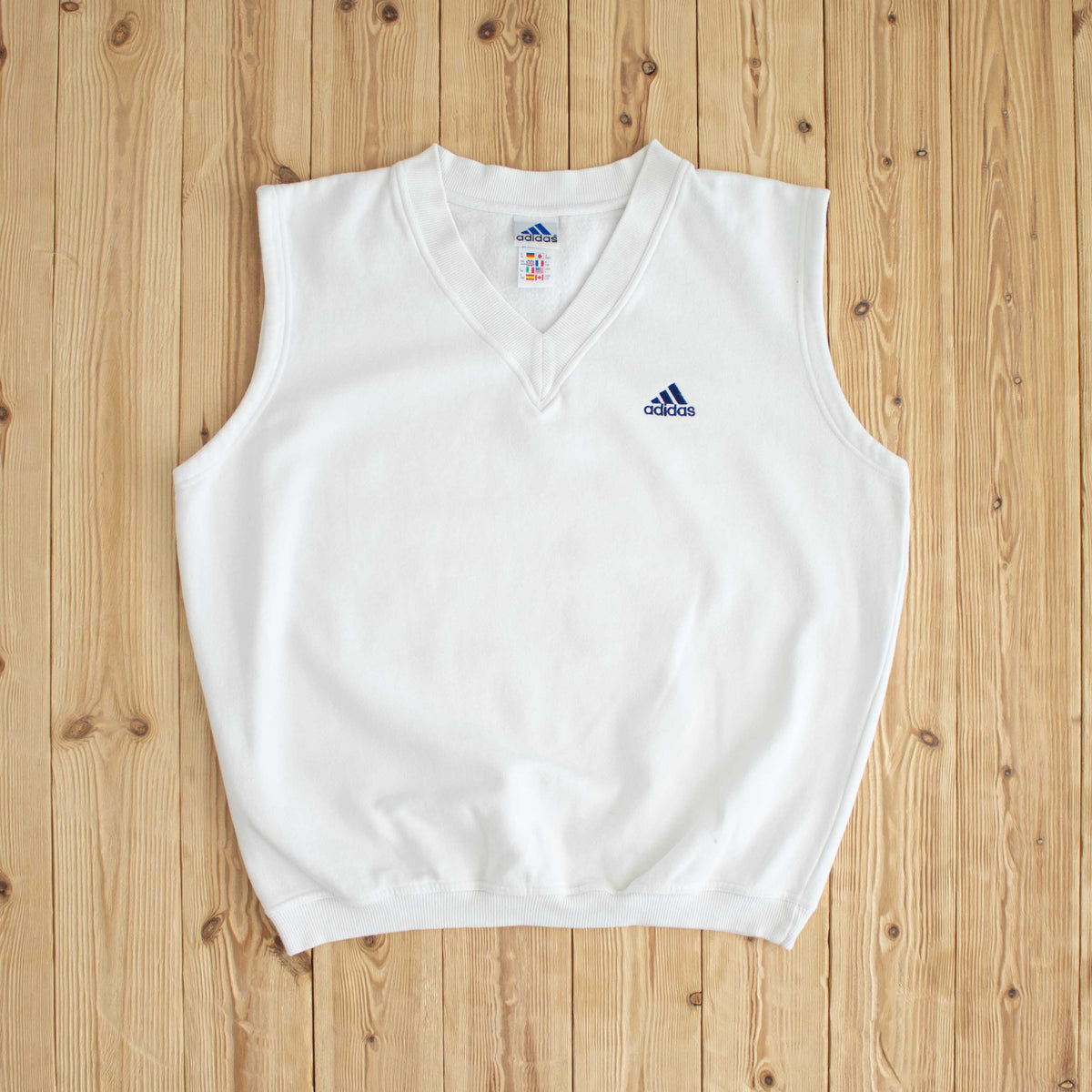 (M/L) Adidas Vintage Embroidered Vest White