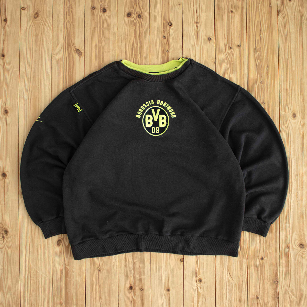 (L) Nike Premier Borussia Dortmund Big Swoosh Vintage Embroidered Sweatshirt Black