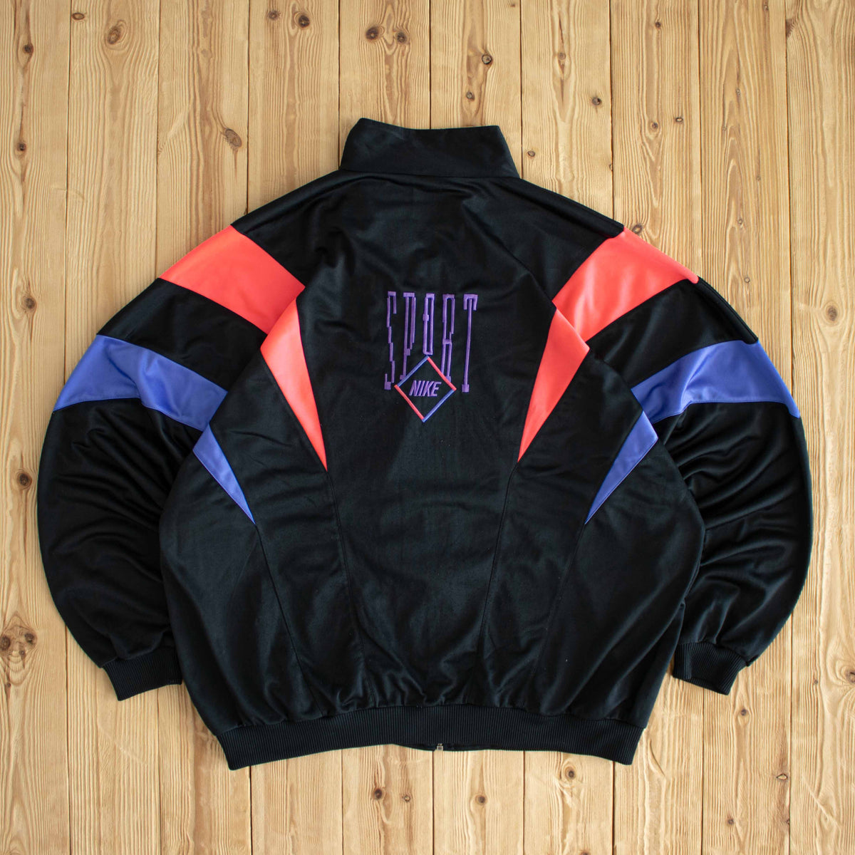 (XL) Nike Sport Vintage Embroidered Full-Zip Sweatshirt Black