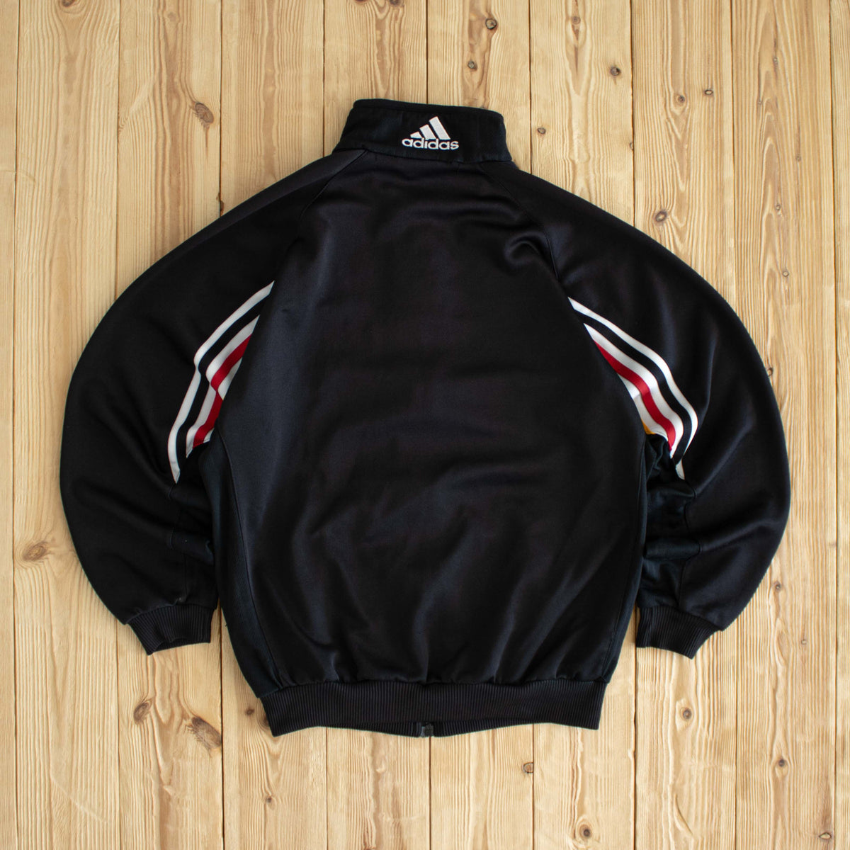 (S) 1998 Adidas Deutscher-Fussball Bund Vintage Embroidered Full-Zip Sweatshirt Black