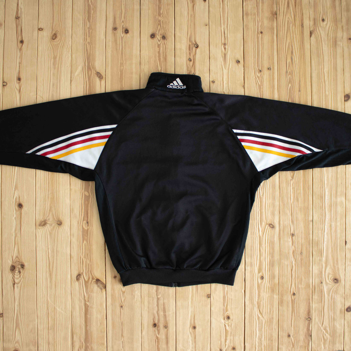 (S) 1998 Adidas Deutscher-Fussball Bund Vintage Embroidered Full-Zip Sweatshirt Black