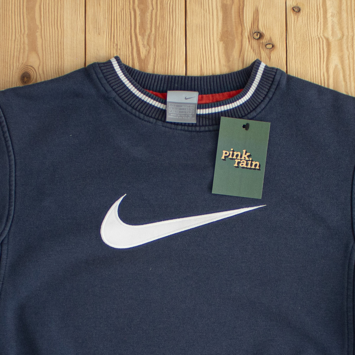 (L) Nike Swoosh Vintage Embroidered Sweatshirt Blue