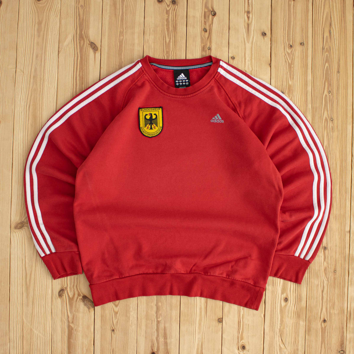 (M) Adidas Deutschland Vintage Embroidered Sweatshirt Red