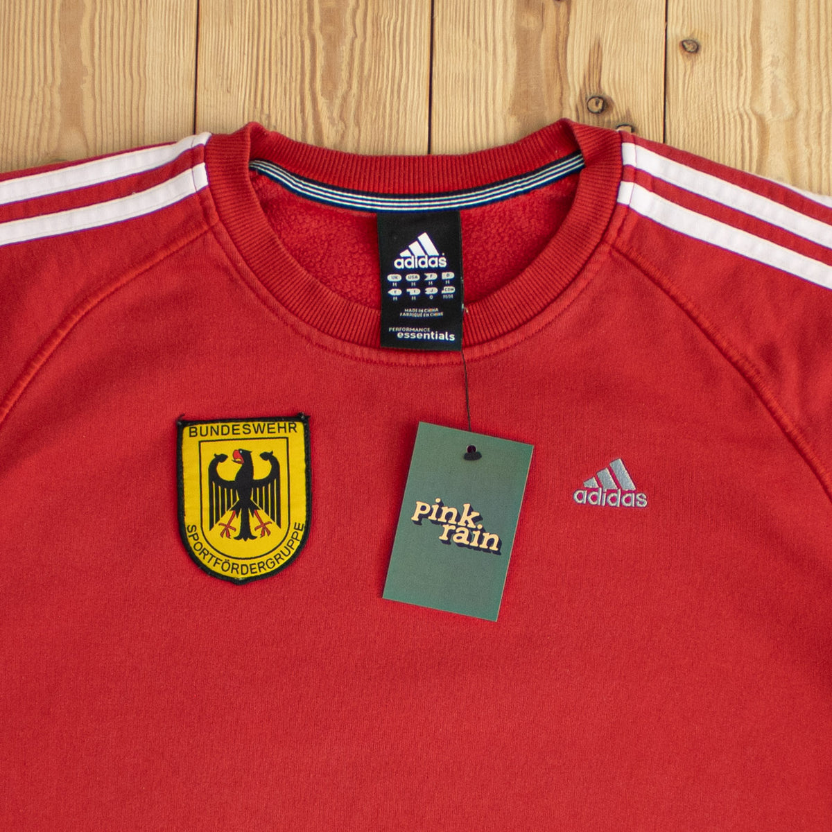 (M) Adidas Deutschland Vintage Embroidered Sweatshirt Red