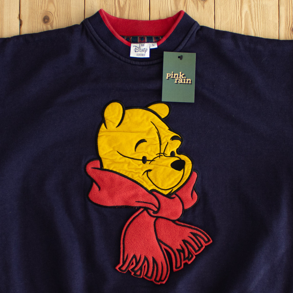 (M) Disney Winnie The Pooh Vintage Embroidered Sweatshirt Blue