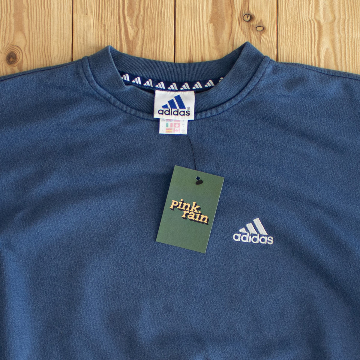 (M) Adidas Vintage Essential Embroidered Sweatshirt Blue