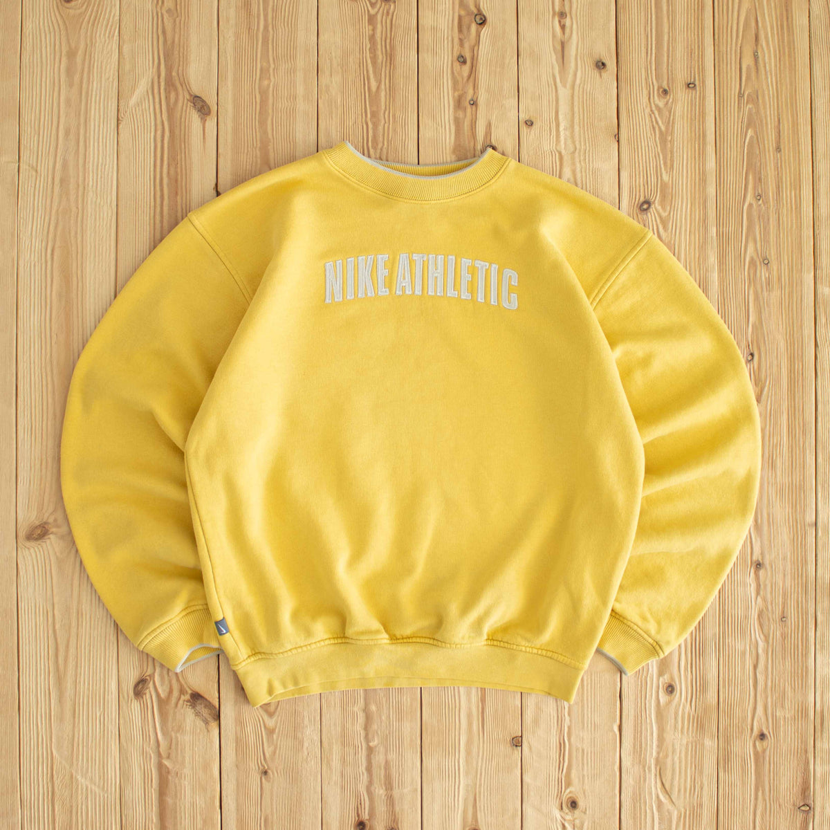 (S) Nike Athletic Vintage Embroidered Sweatshirt Yellow